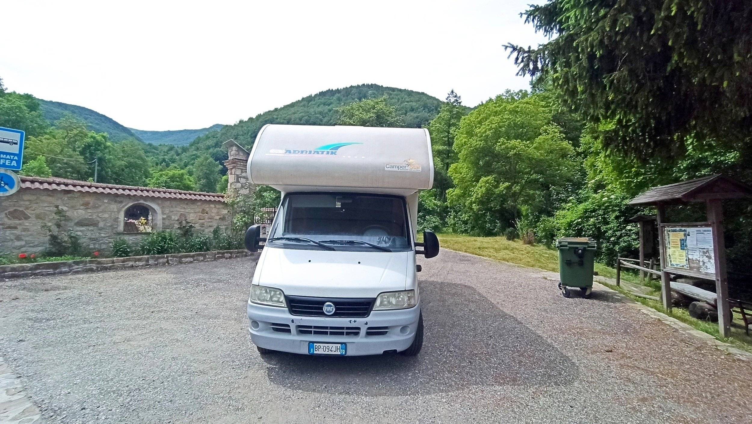 Front view from 3/4 Adria Mobil - Yescapa