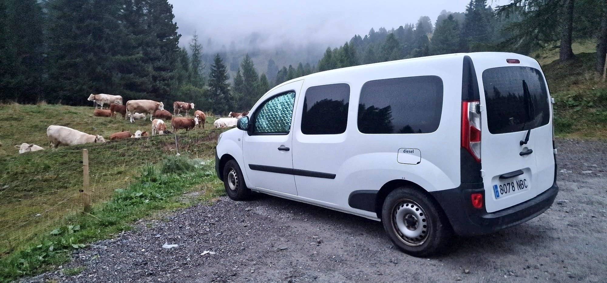 Vue avant de 3/4 Renault Renault Trafic II - Yescapa