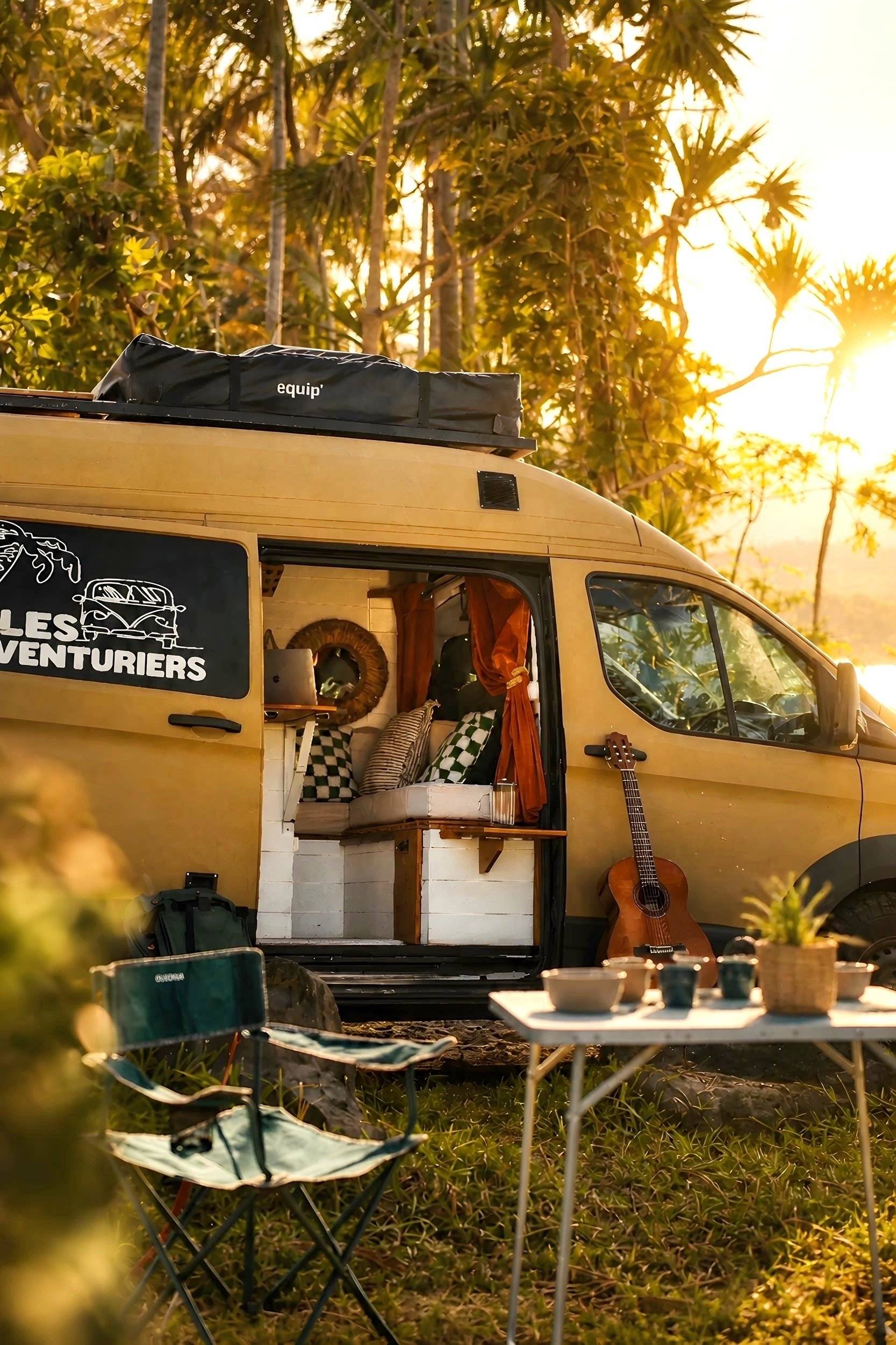 Front view from 3/4 Ford Transit custom - Yescapa