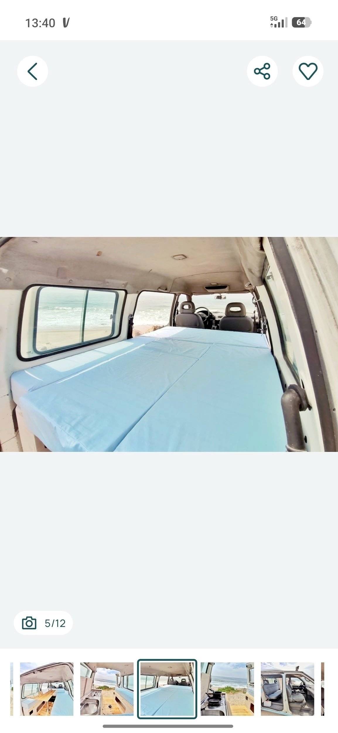 Plazas en cama Nissan Vanette - Yescapa
