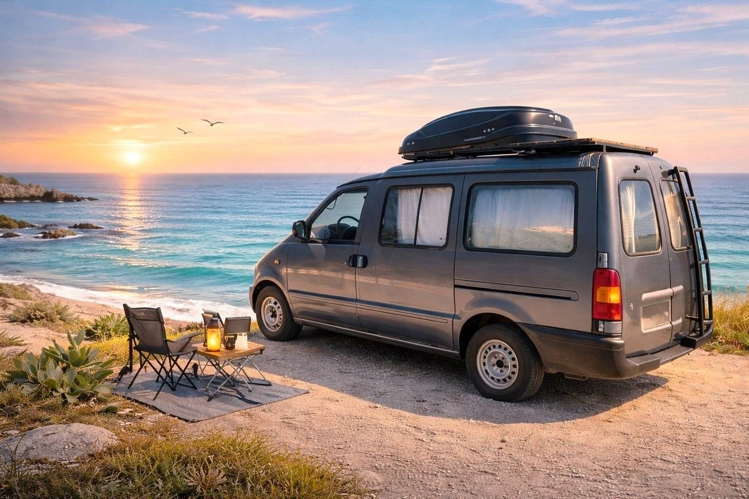 Vue avant de 3/4 Nissan Nissan Vanette - Yescapa