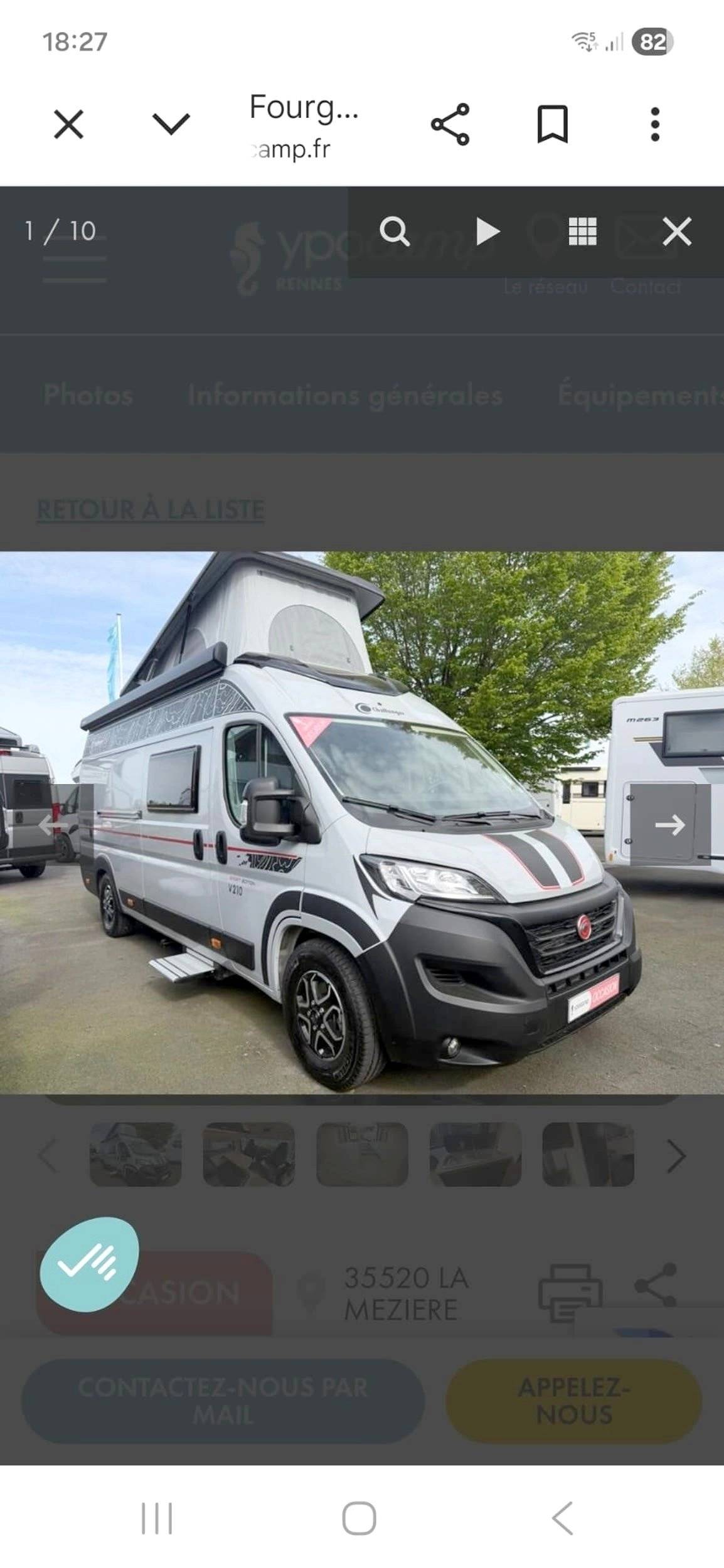 Front view from 3/4 Fiat Ducato 2,2 l Multijet 130 ch. - Yescapa