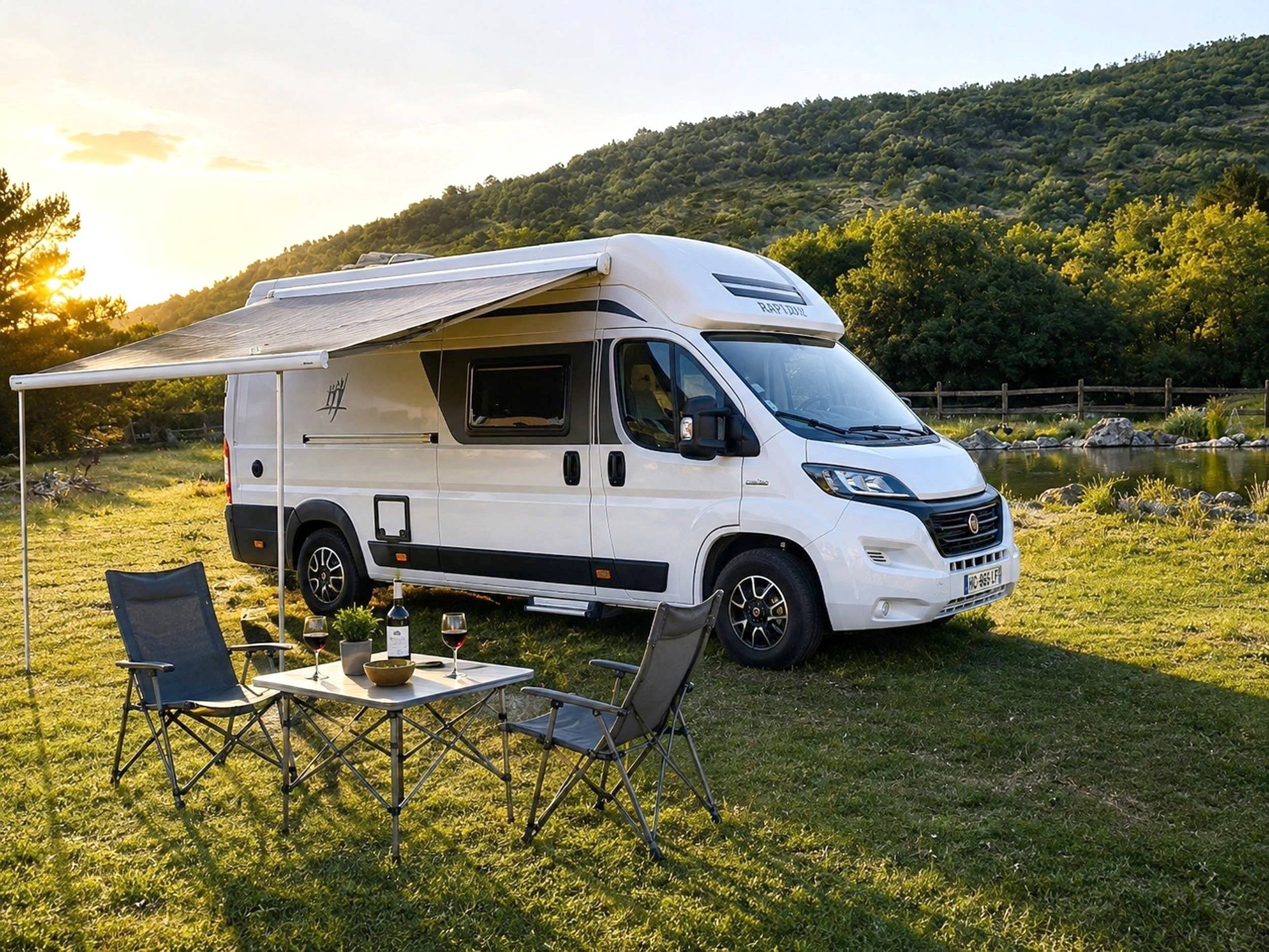 Vue avant de 3/4 Fiat Ducato 2,3 l Multijet 130 ch. - Yescapa