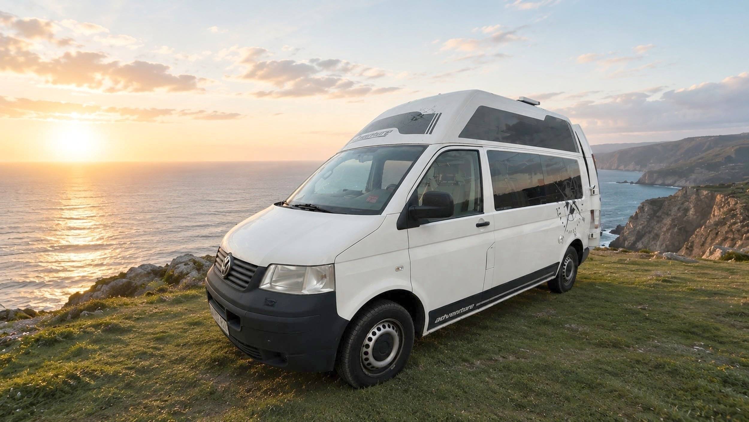Vista de 3/4 Volkswagen T5 2 l 102 ch - Yescapa