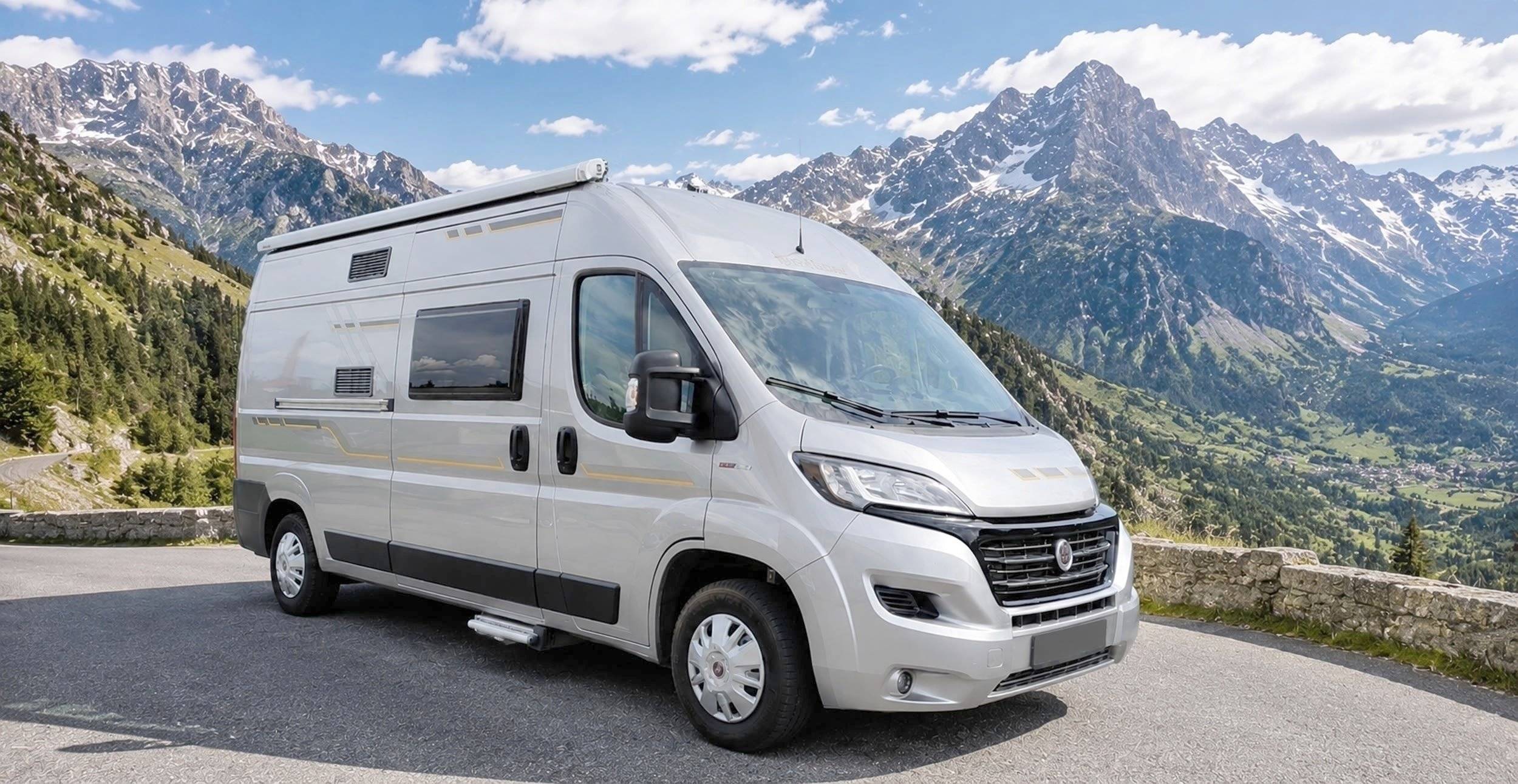 Voorkant 3/4 Fiat Ducato 2,3 l 130 ch. - Yescapa
