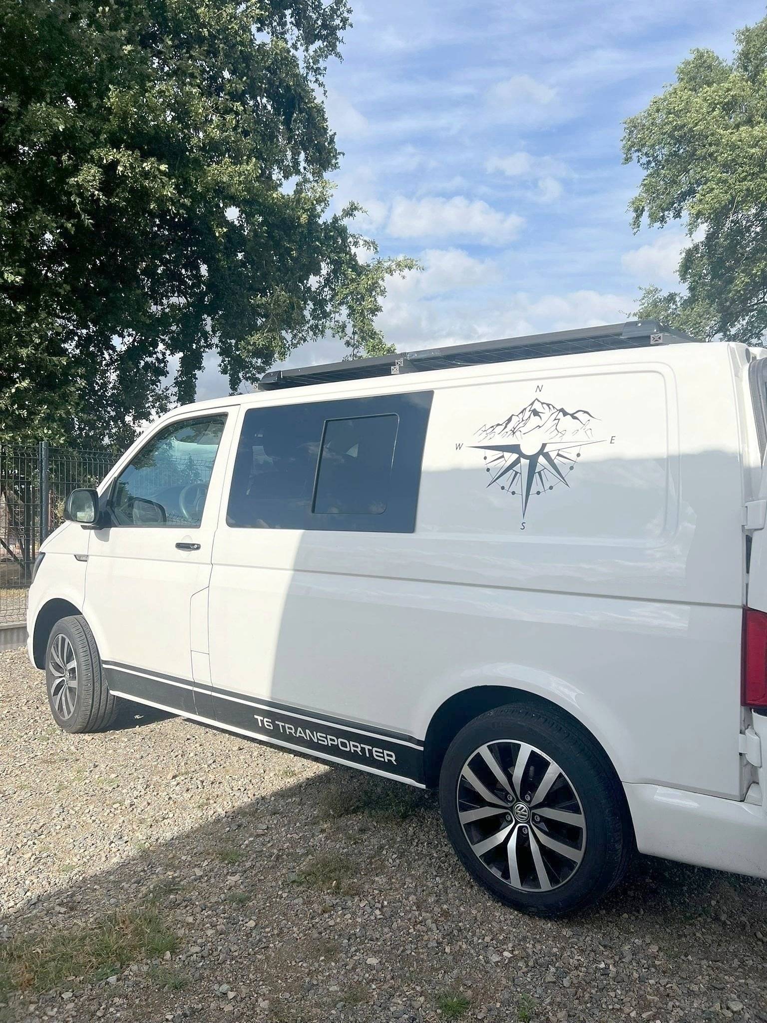 Vue avant de 3/4 Volkswagen T6 2 l 102 ch - Yescapa