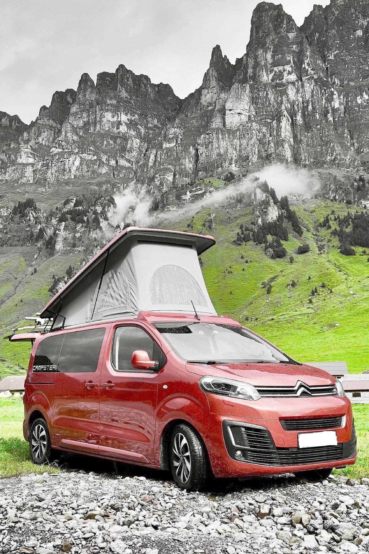 Vue avant de 3/4 Campster Citroen/Jumper 2L HDI 180 ch - Yescapa