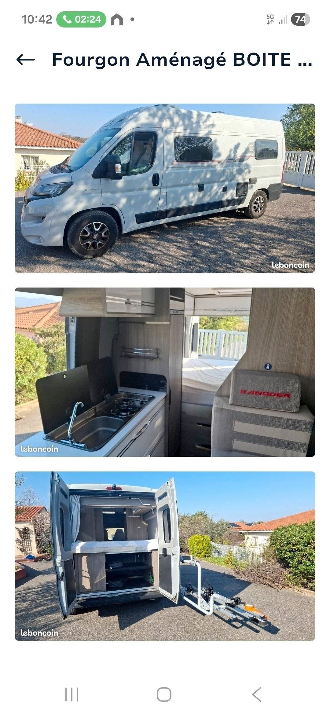 Vista de 3/4 Fiat Ducato 2,3 l Multijet 140 ch. - Yescapa