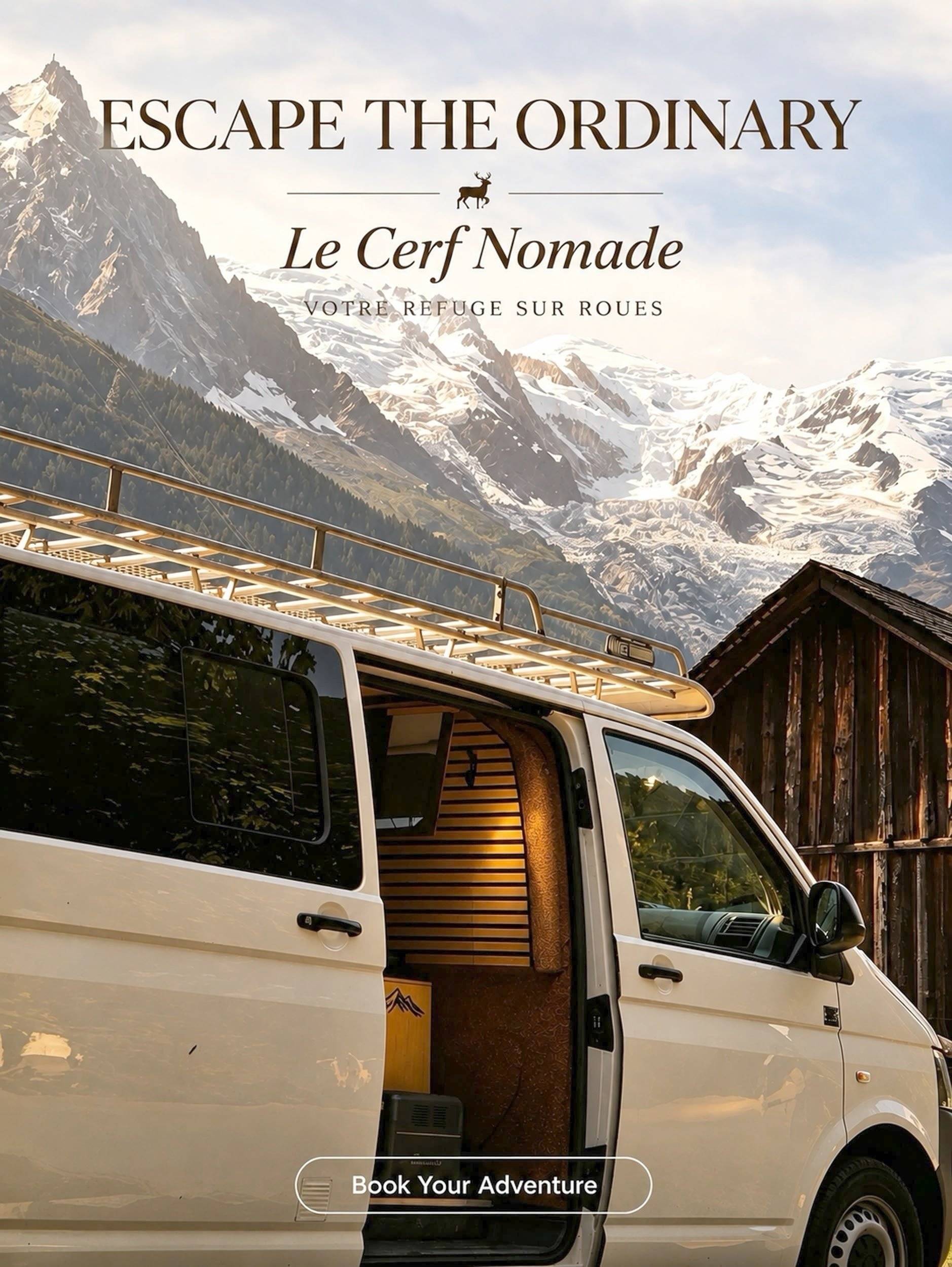 Vue avant de 3/4 Volkswagen T5 Court 2 l 102 ch - Yescapa