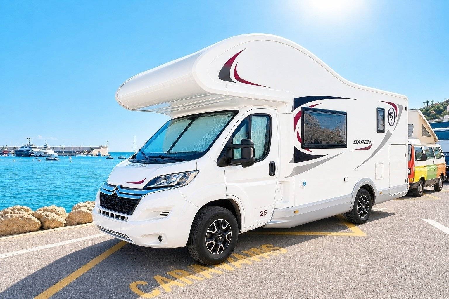 Vue avant de 3/4 Citroën Jumper 3,0 l 177 ch - Yescapa