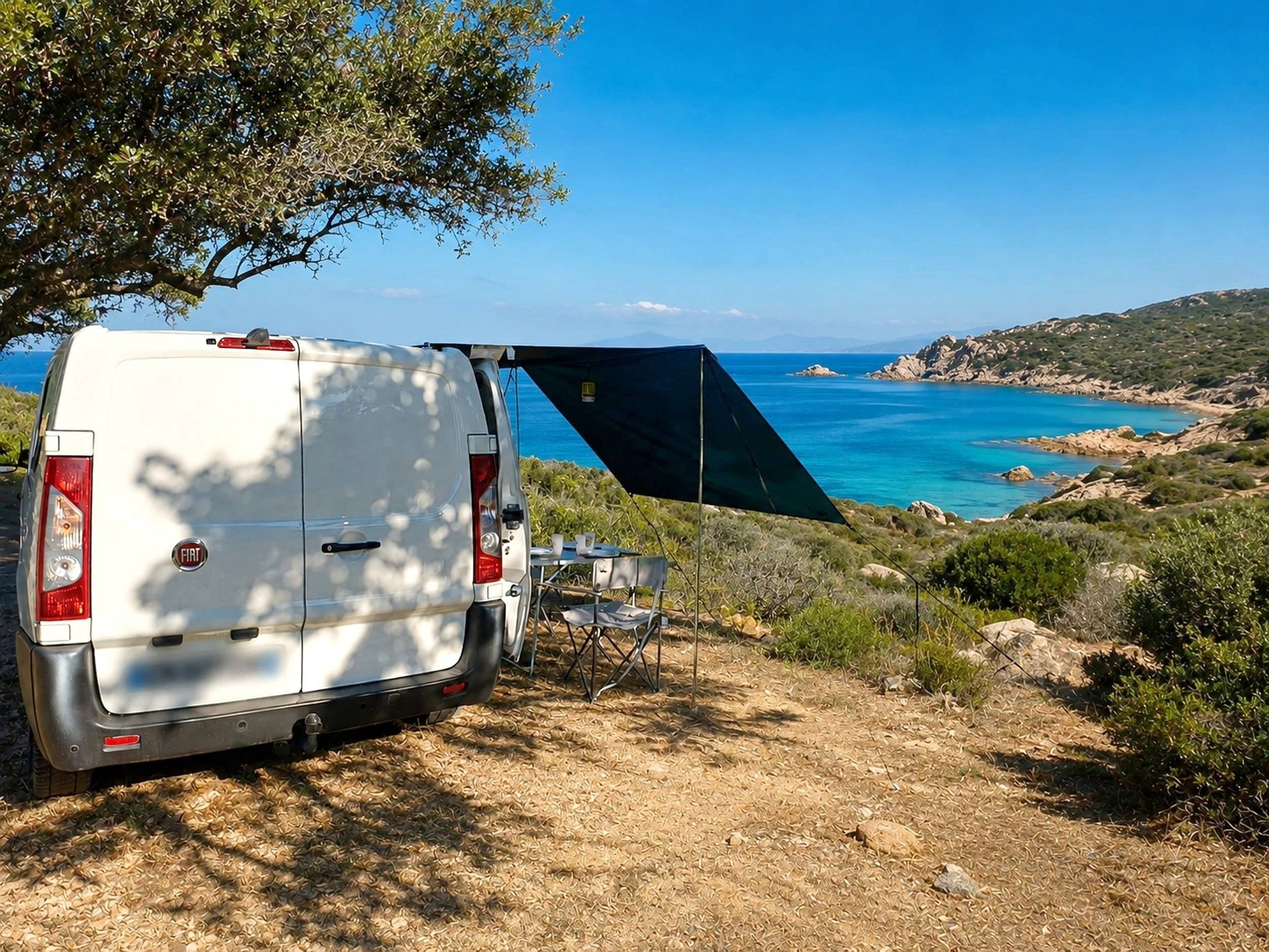 Vista frontale a ¾ Fiat scudo - Yescapa