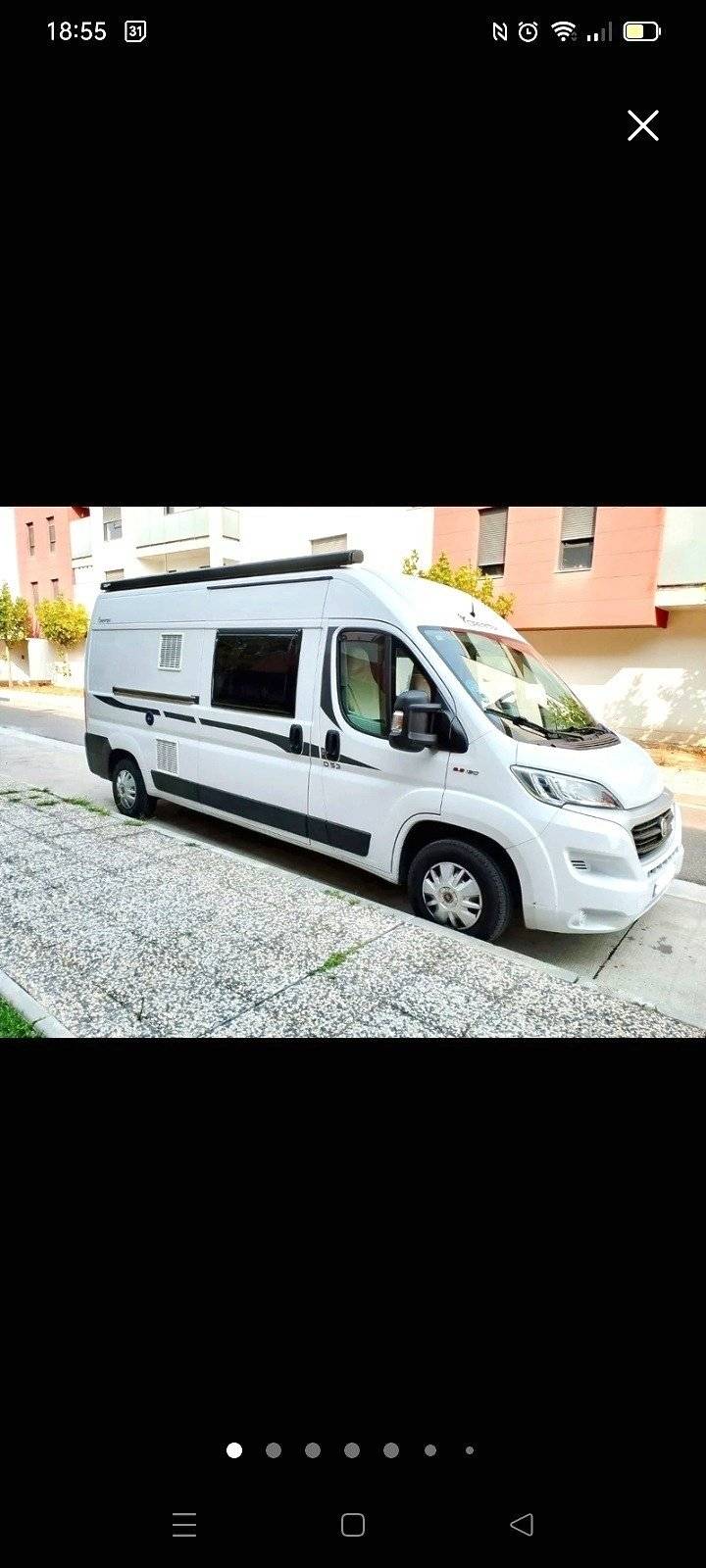 Vista de 3/4 Fiat 2,3 l 130 ch - Yescapa