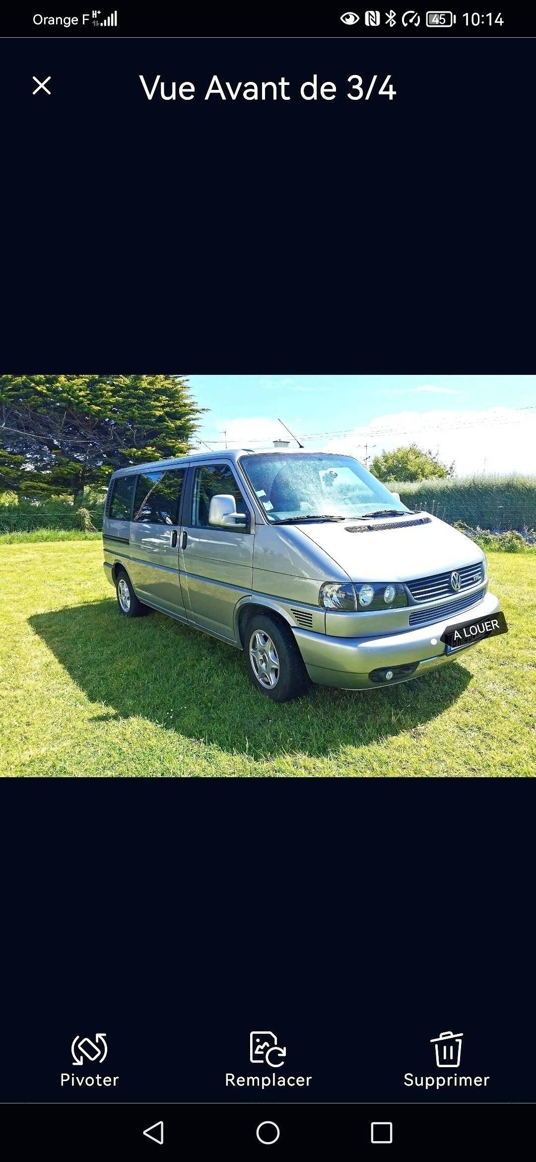 schräge Vorderansicht Volkswagen Multivan T4 - Yescapa