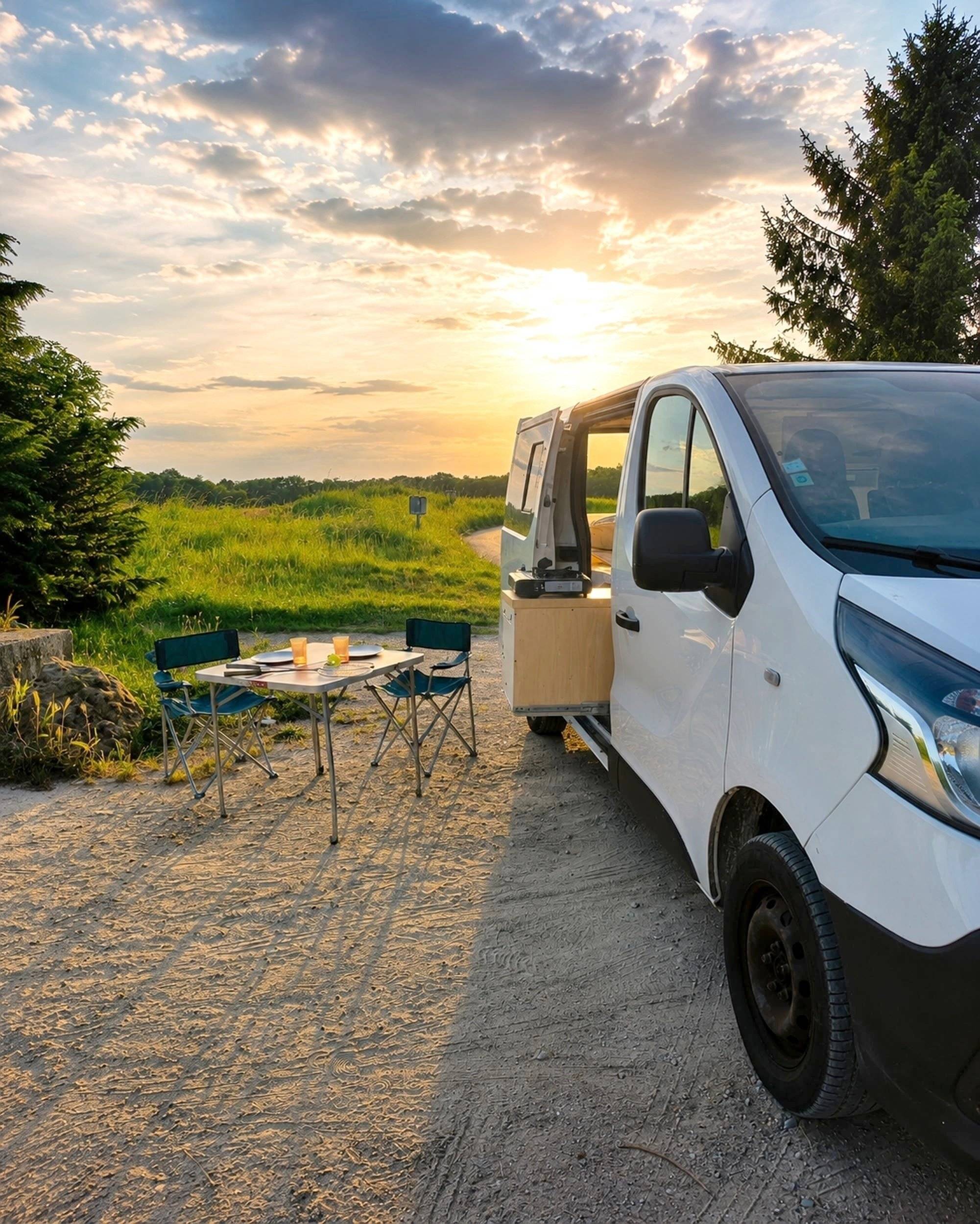 Vista frontale a ¾ Renault Trafic 1,6 l 120 ch - Yescapa
