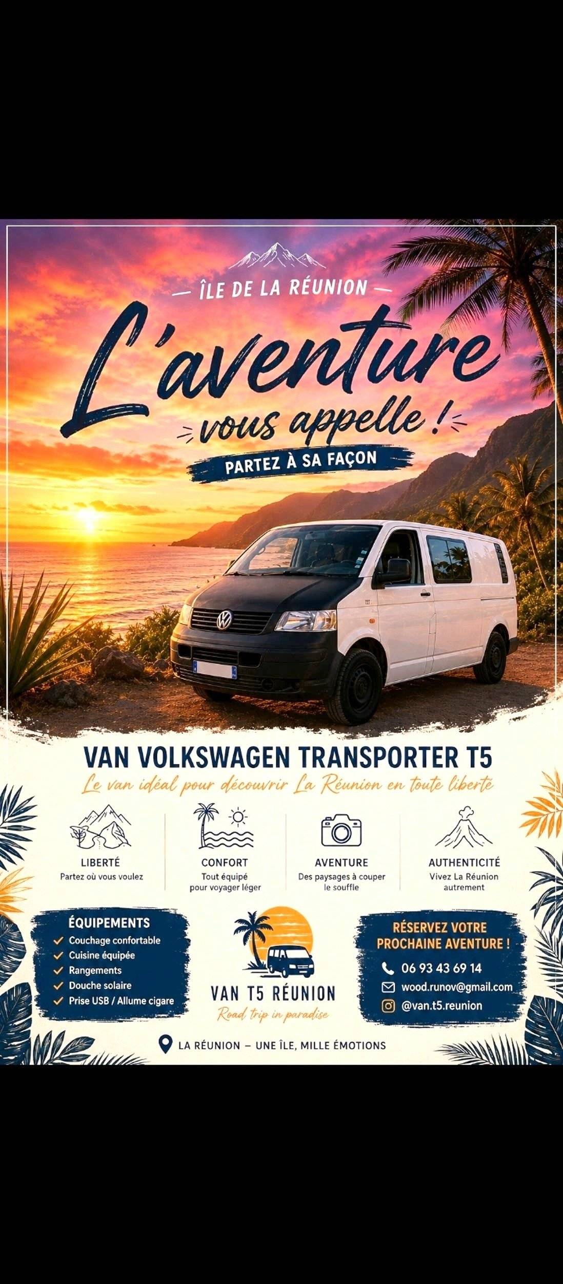 Voorkant 3/4 Volkswagen Transporter T5 - Yescapa