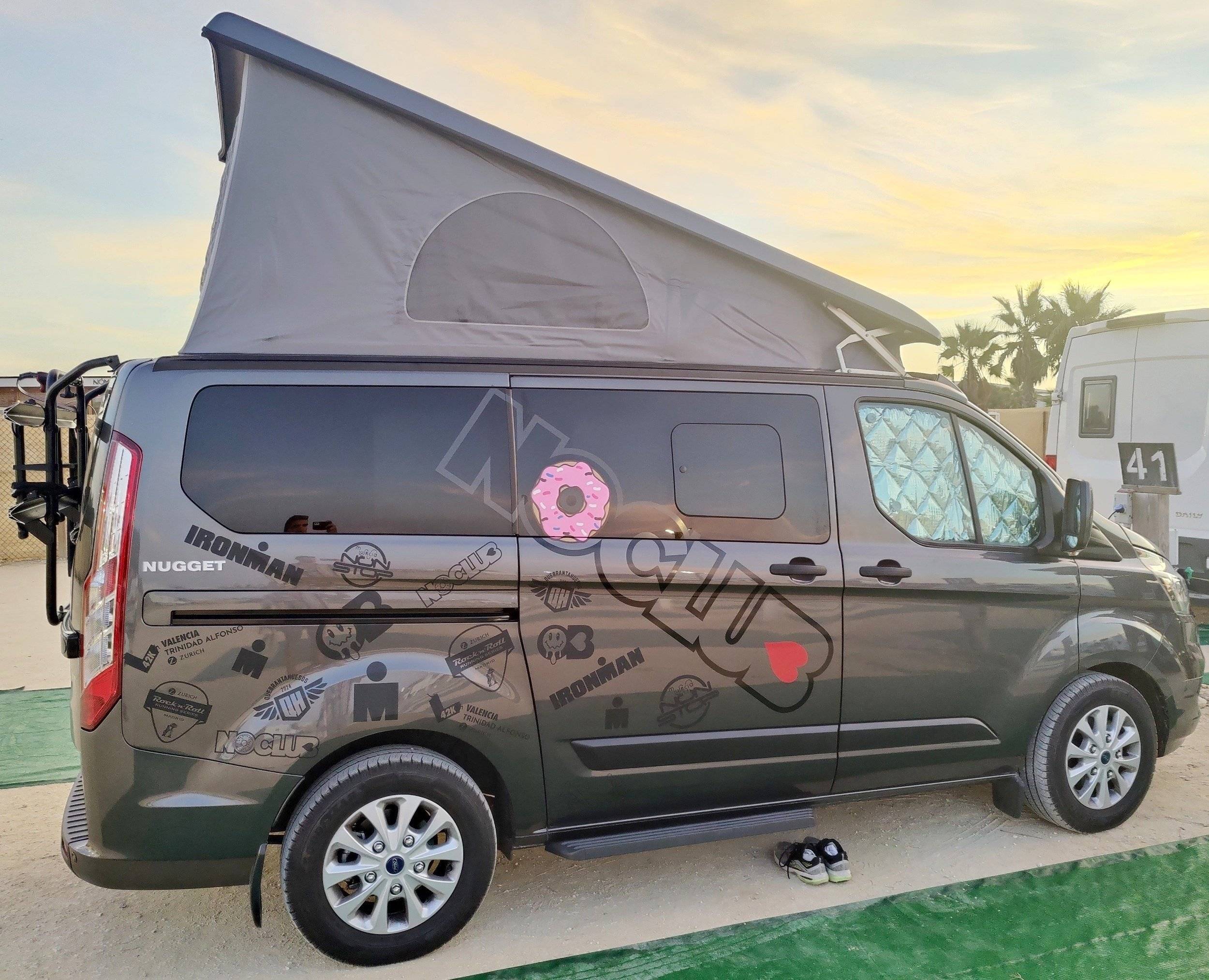 Front view from 3/4 Ford ford transit - Yescapa