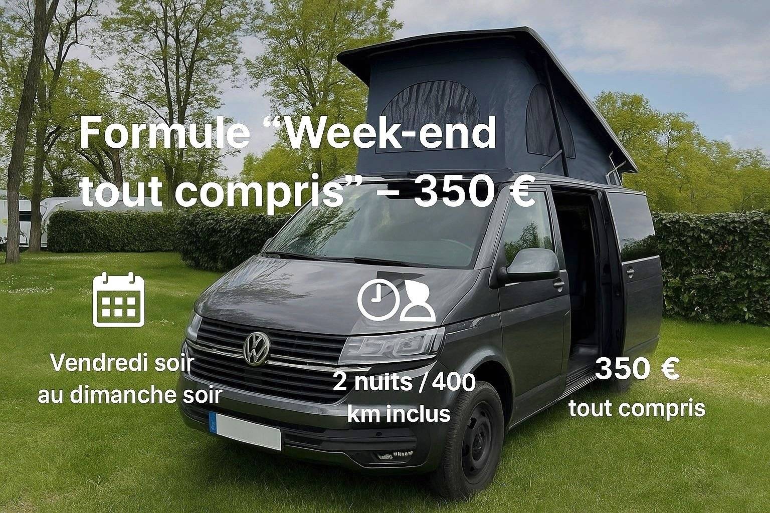 Vista del vehículo ángulo delantero Volkswagen Transporter - Yescapa