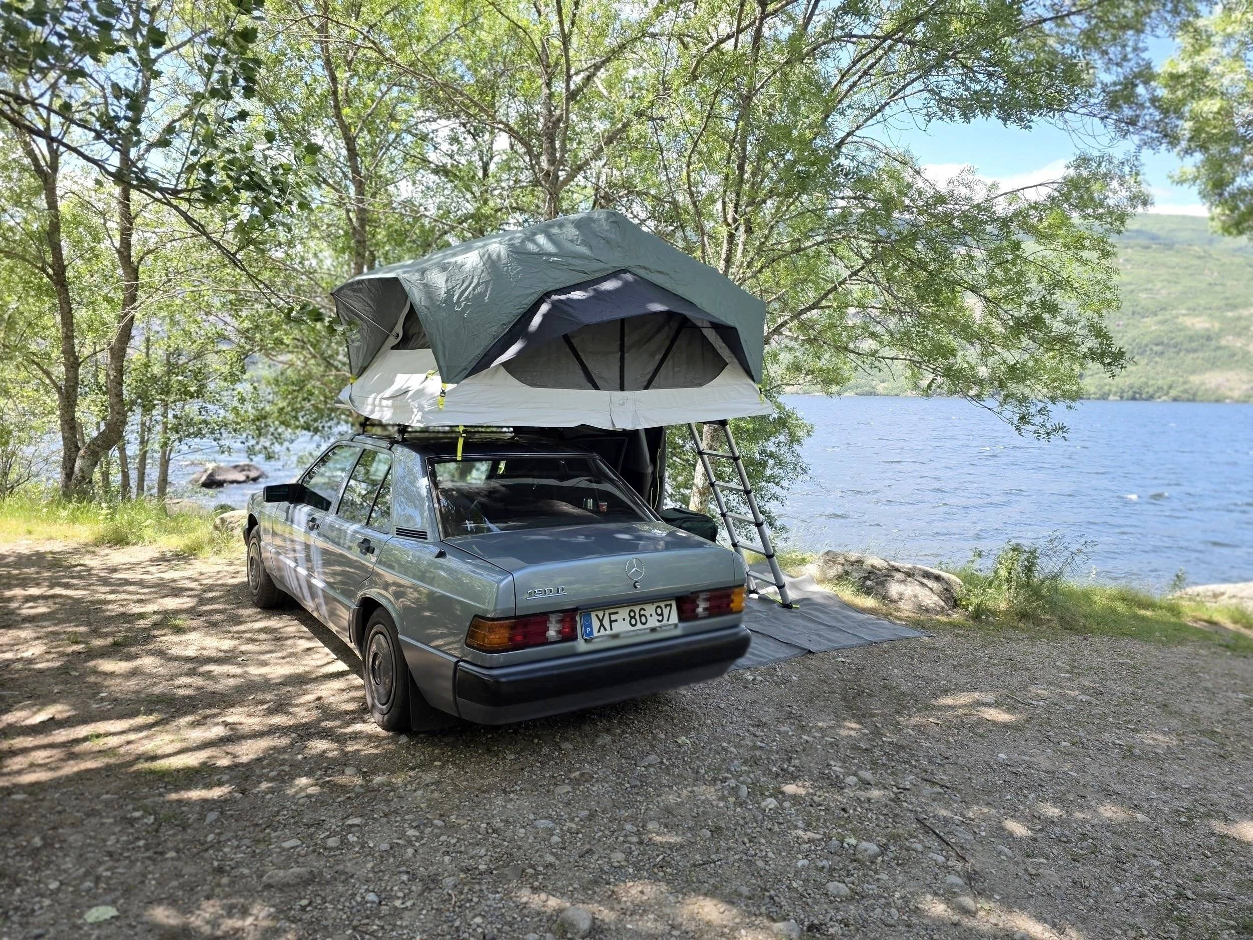 Classic Mercedes Rooftop Tent Adventure Portugal /Spain