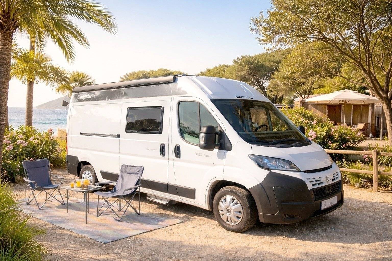 Vue avant de 3/4 Fiat Ducato 2,2 l 120 ch - Yescapa