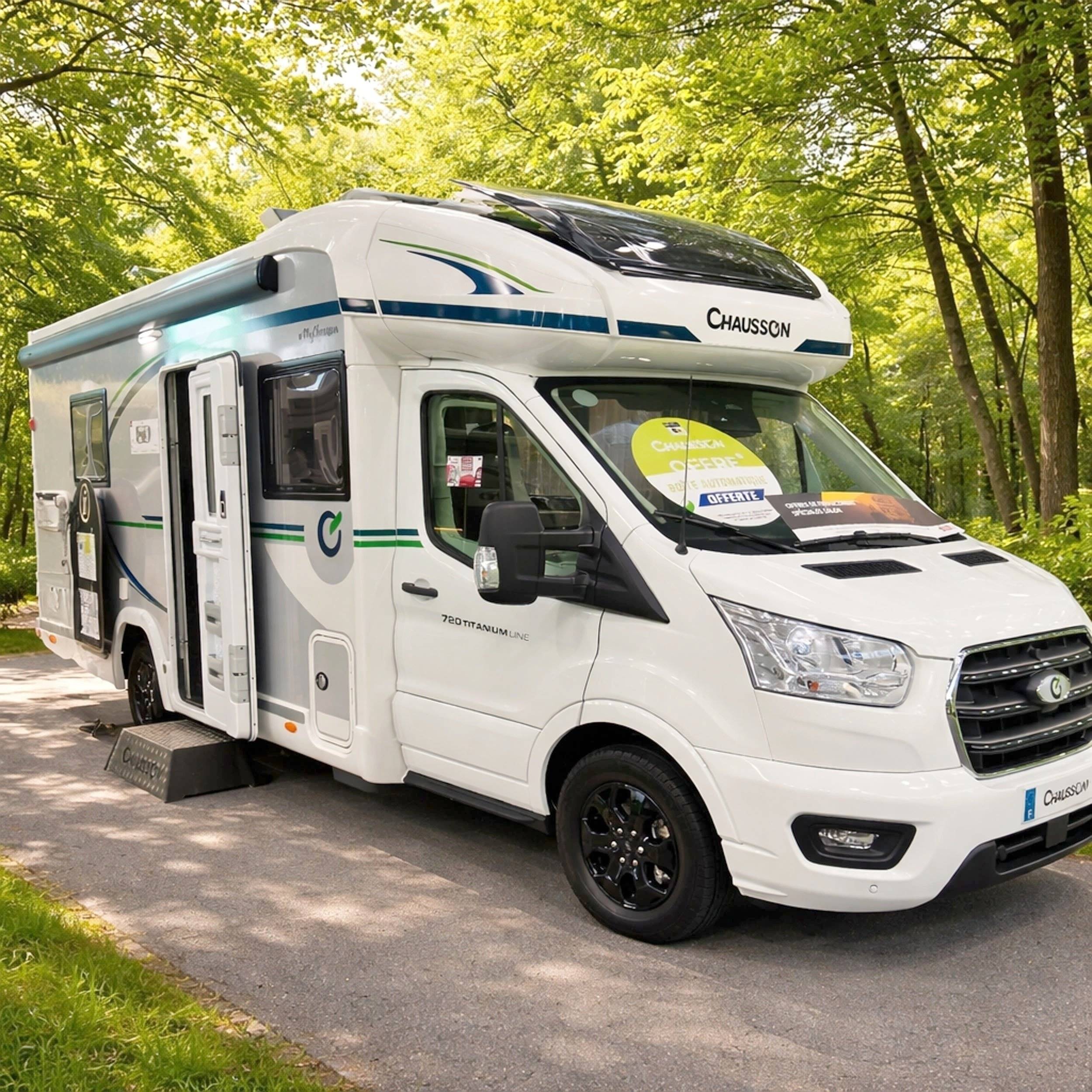 schräge Vorderansicht Ford Transit 2,0 l 165 ch - Yescapa