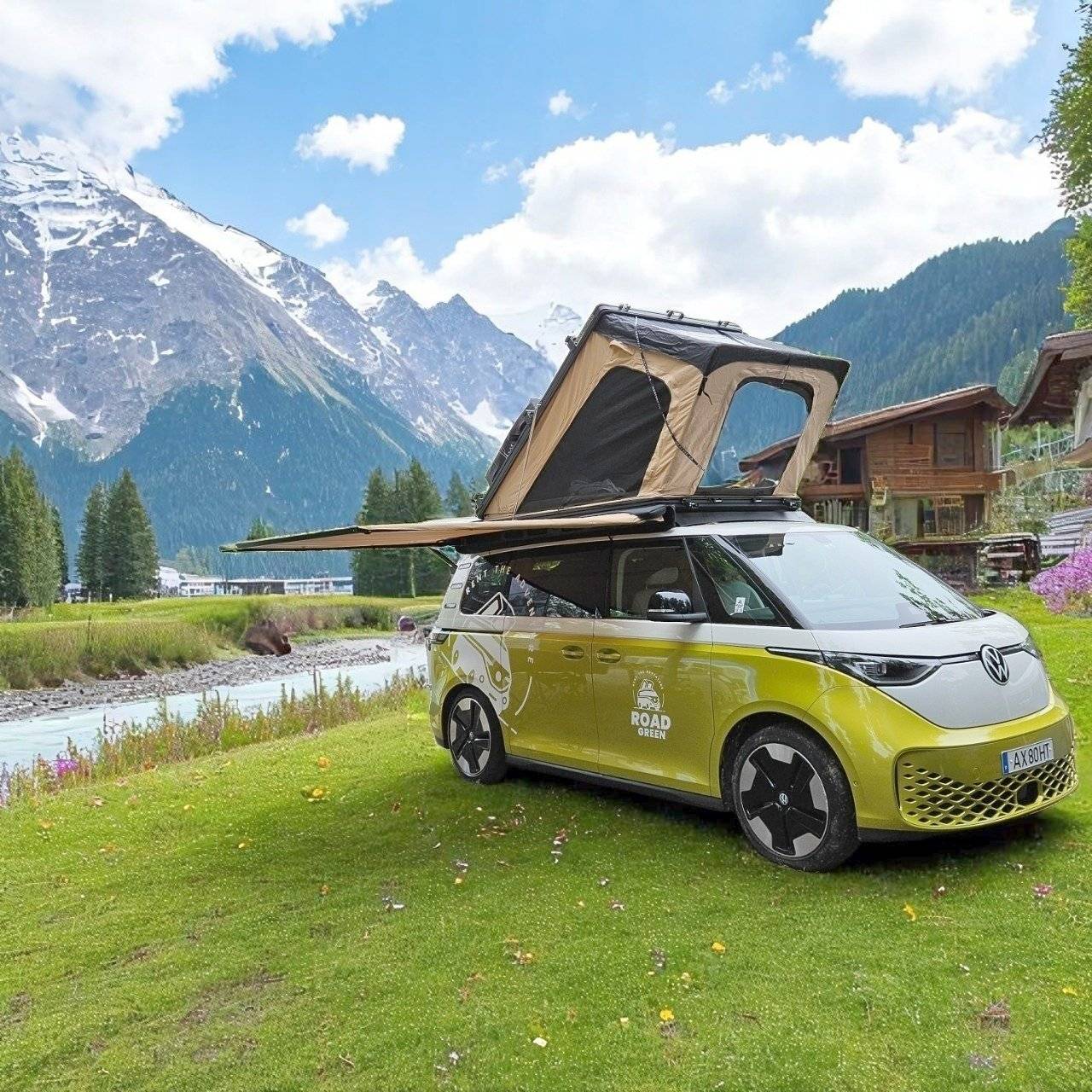 Front view from 3/4 Volkswagen Volkswagen IDBUZZ - Yescapa