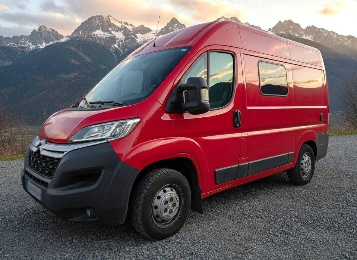 Front view from 3/4 Citroën Jumper L1H2 - Yescapa