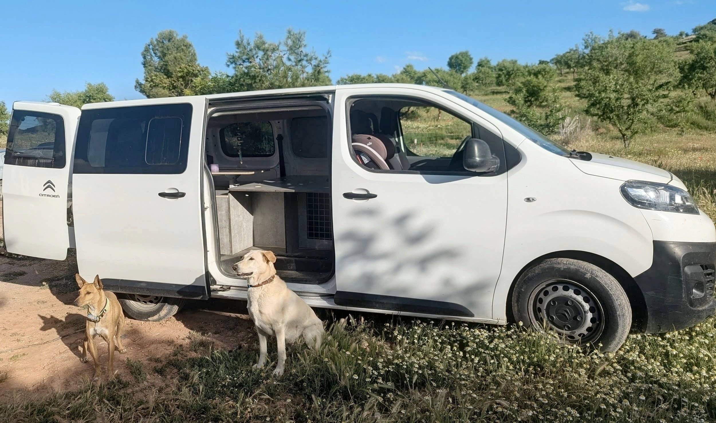 schräge Vorderansicht Citroën Jumpy 1.6 l BlueHDI 115cv Combi M - Yescapa