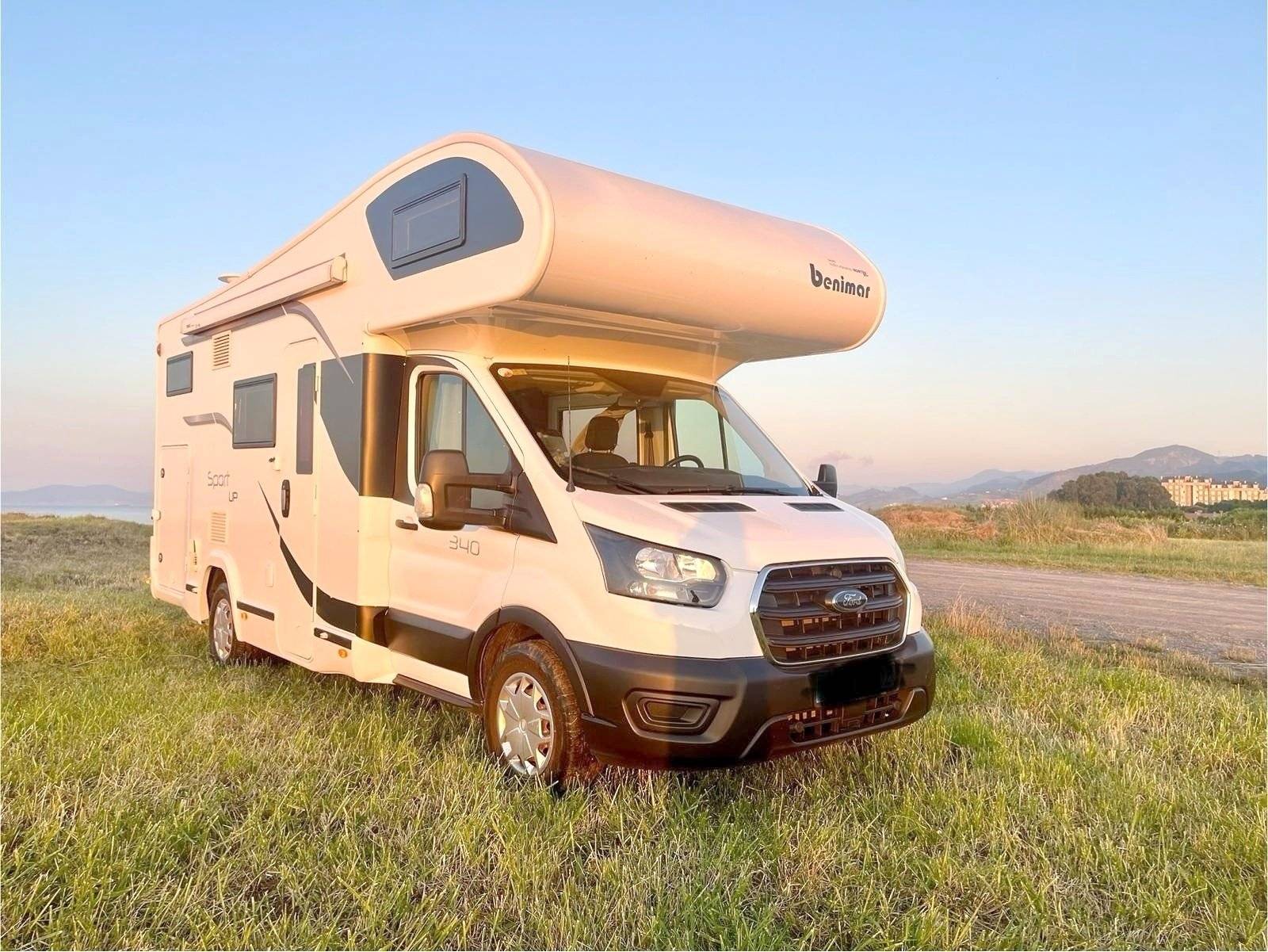 Front view from 3/4 Ford ford transit - Yescapa