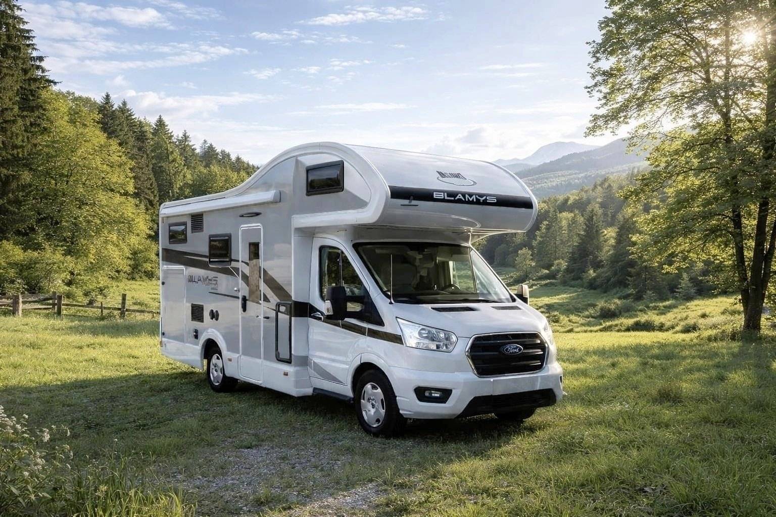 Vista del vehicle angle davanter Ford - Yescapa