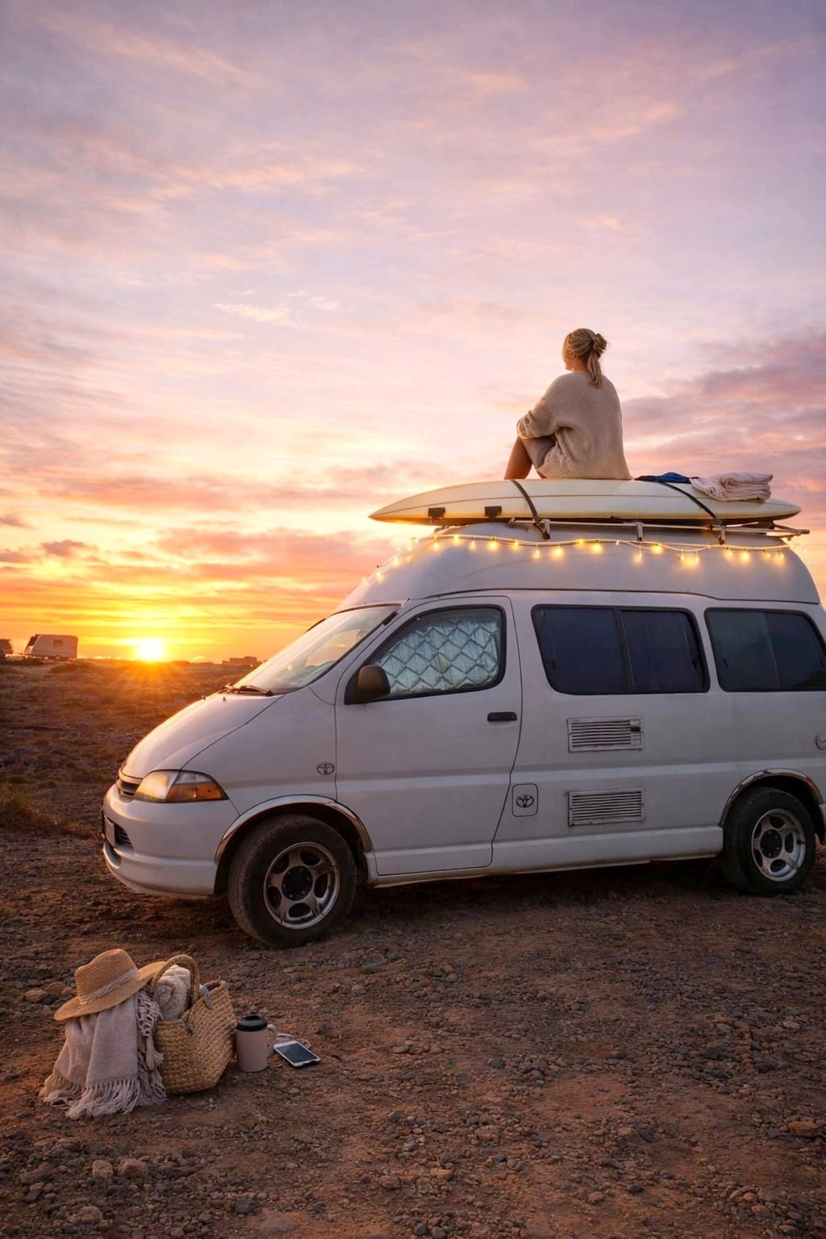 Vista del vehicle angle davanter Toyota TOYOTA HIACE - Yescapa