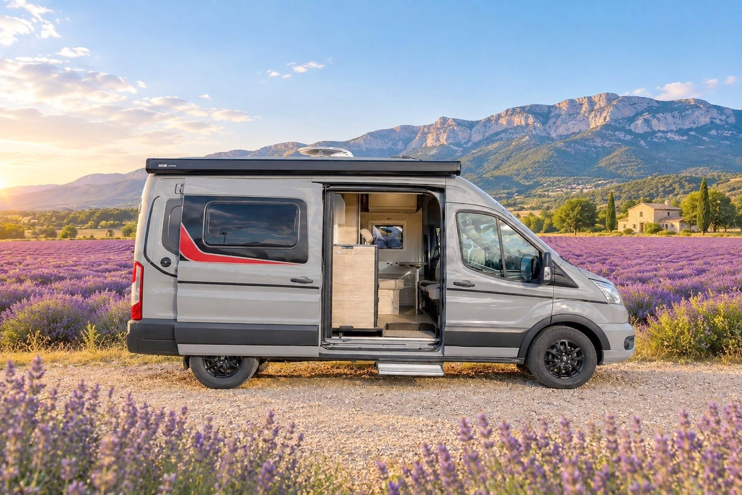 Vista frontale a ¾ Ford - Yescapa