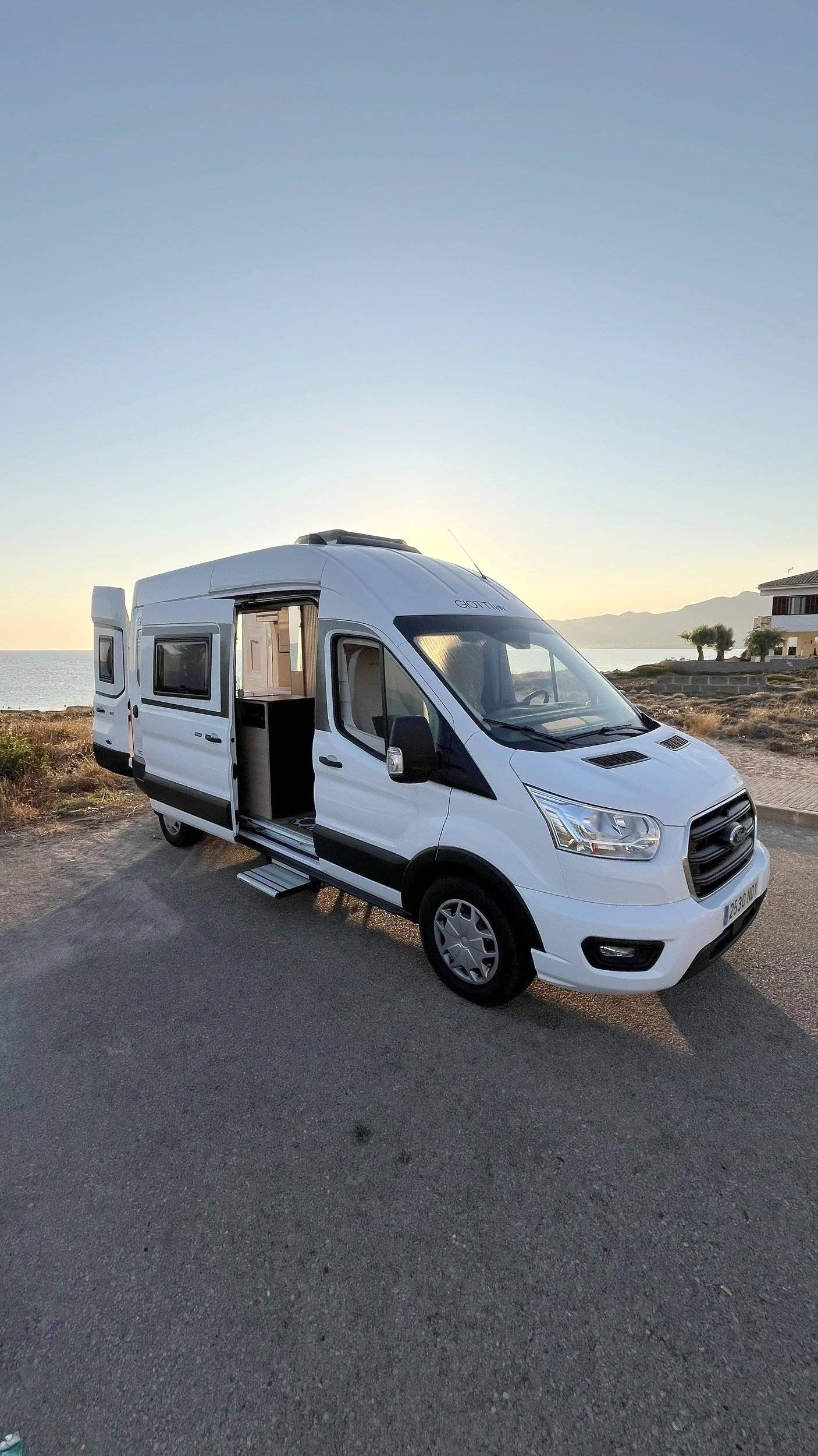 Front view from 3/4 Ford Transit - Yescapa