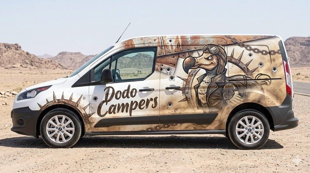 Vista frontale a ¾ Ford ford transit - Yescapa