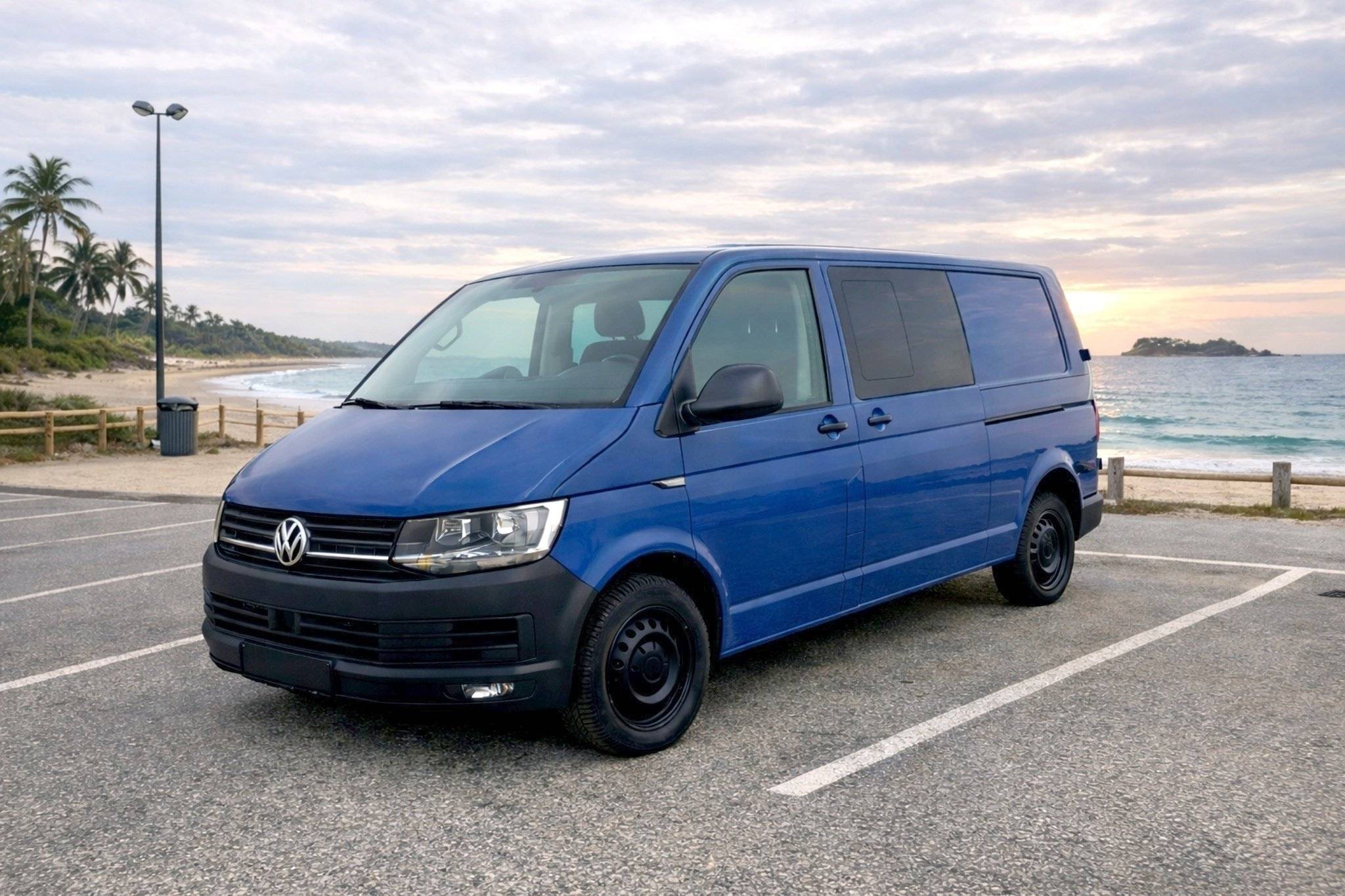 Vue avant de 3/4 Volkswagen Transporter - Yescapa