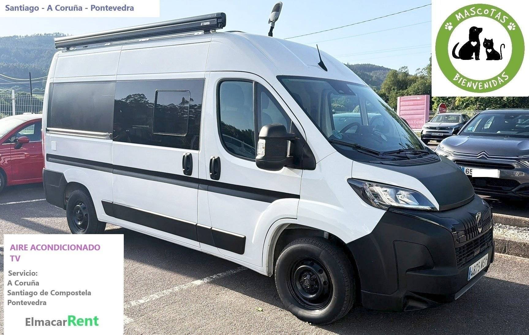 Vista frontale a ¾ Peugeot Boxer - Yescapa