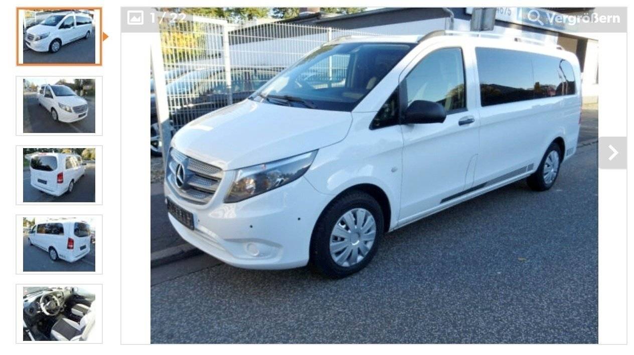 Front view from 3/4 MERCEDES - Yescapa