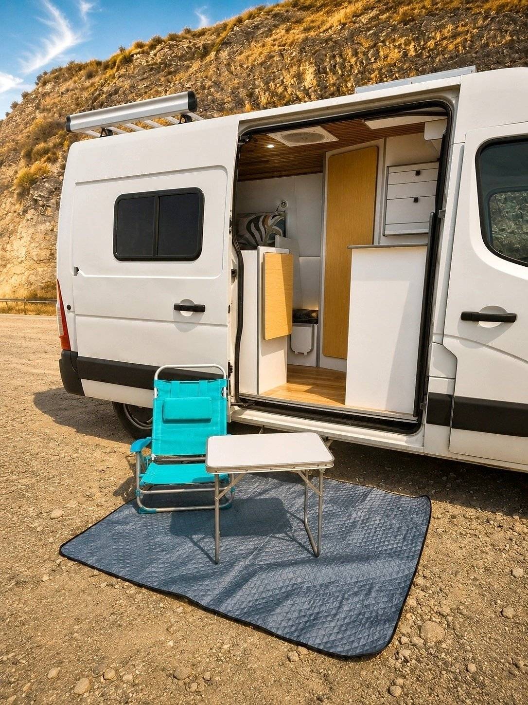 Vista frontale a ¾ Renault Master - Yescapa