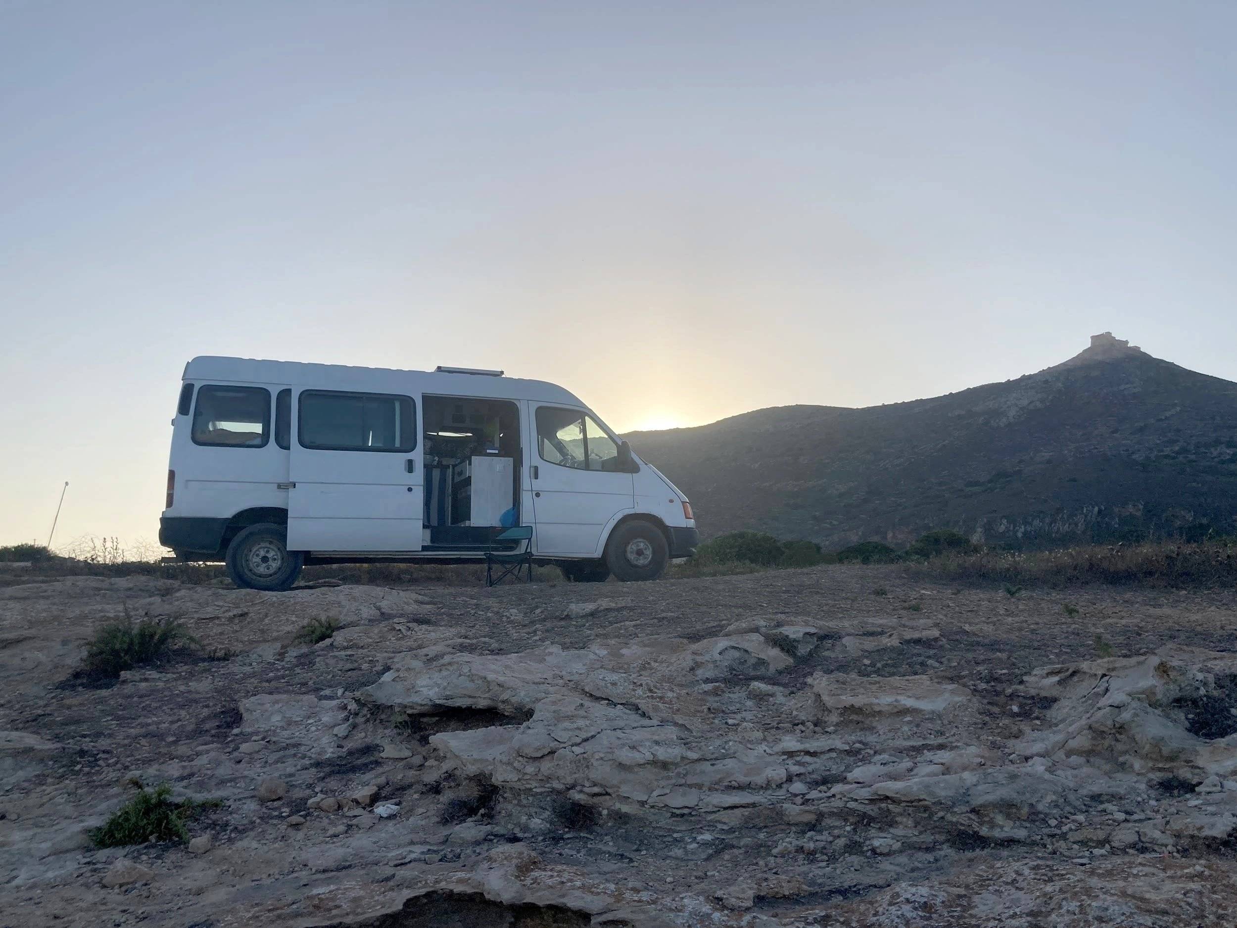 Front view from 3/4 Ford Transit - Yescapa