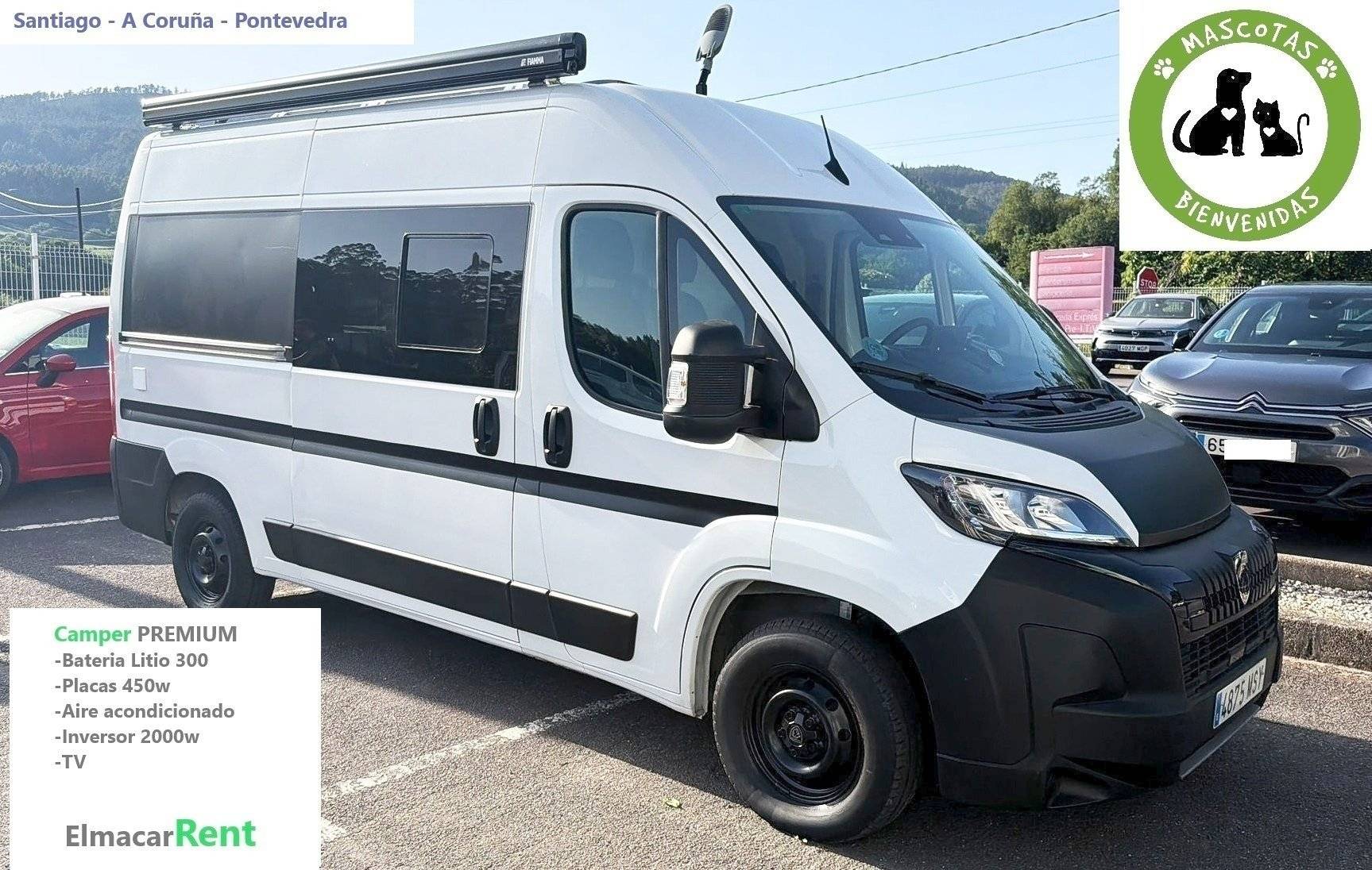 Vue avant de 3/4 Peugeot Boxer - Yescapa