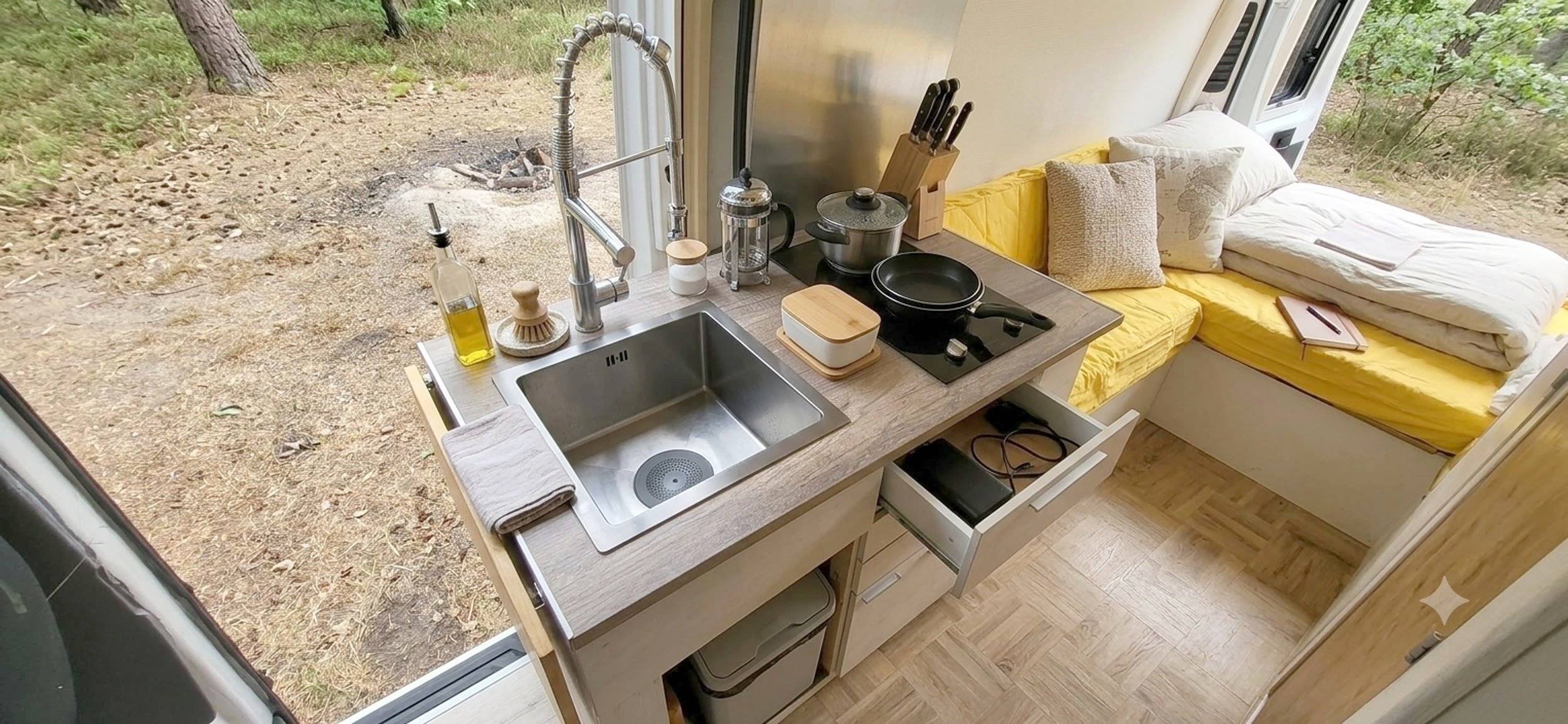 Angolo cucina Mercedes Sprinter - Yescapa