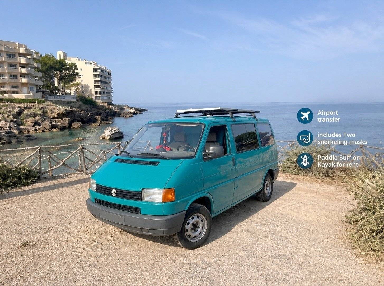 Voorkant 3/4 Volkswagen Transporter T4 2.4D - Yescapa