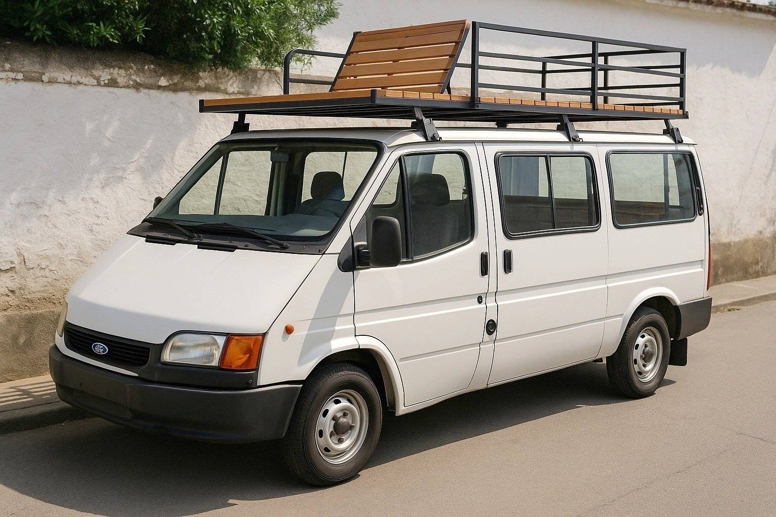 Vista del vehicle angle davanter Ford Ford Transit 120 - Yescapa