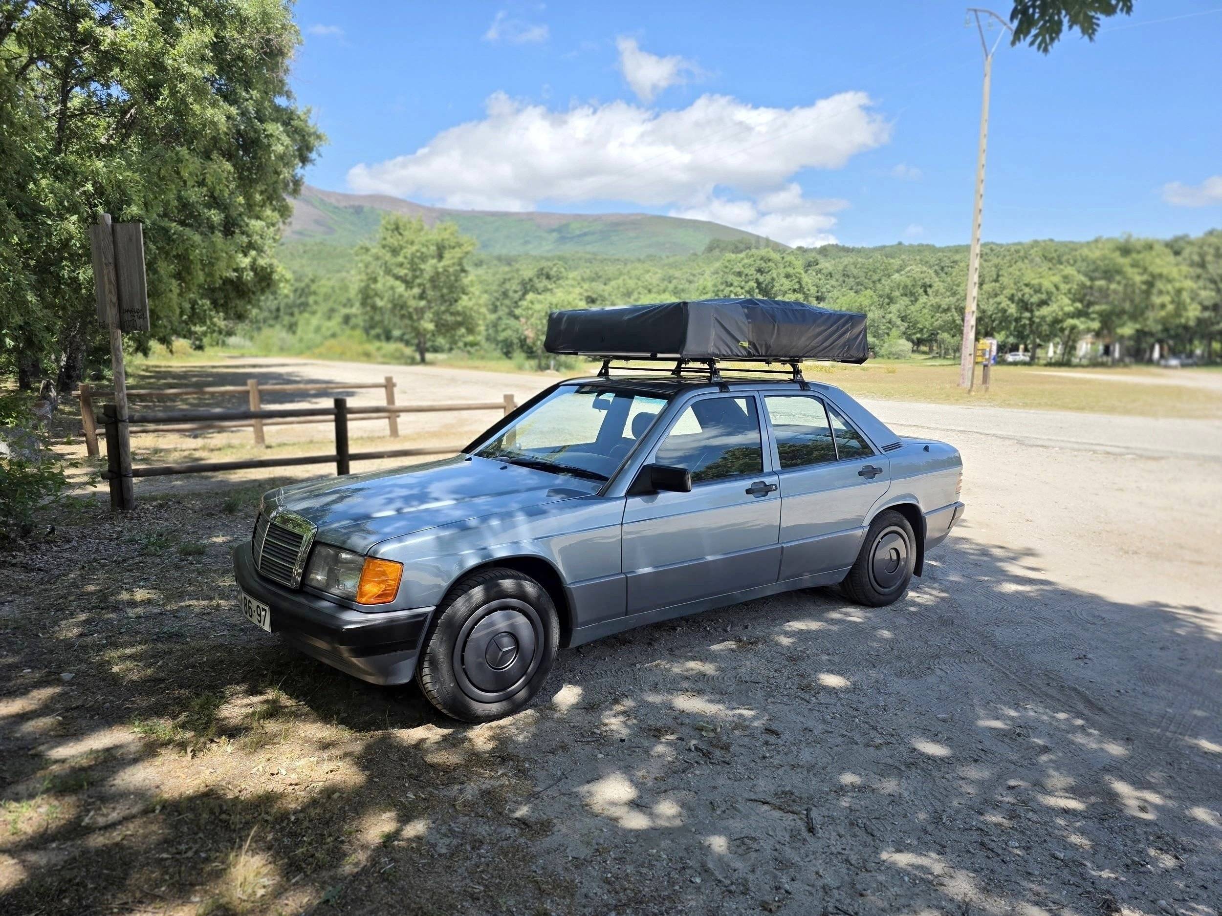 Classic Mercedes Rooftop Tent Adventure Portugal /Spain
