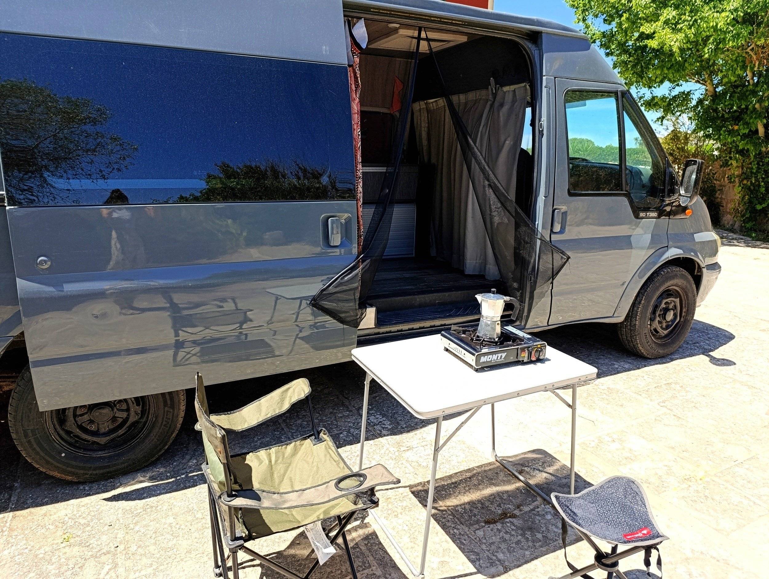Front view from 3/4 Ford Transit - Yescapa