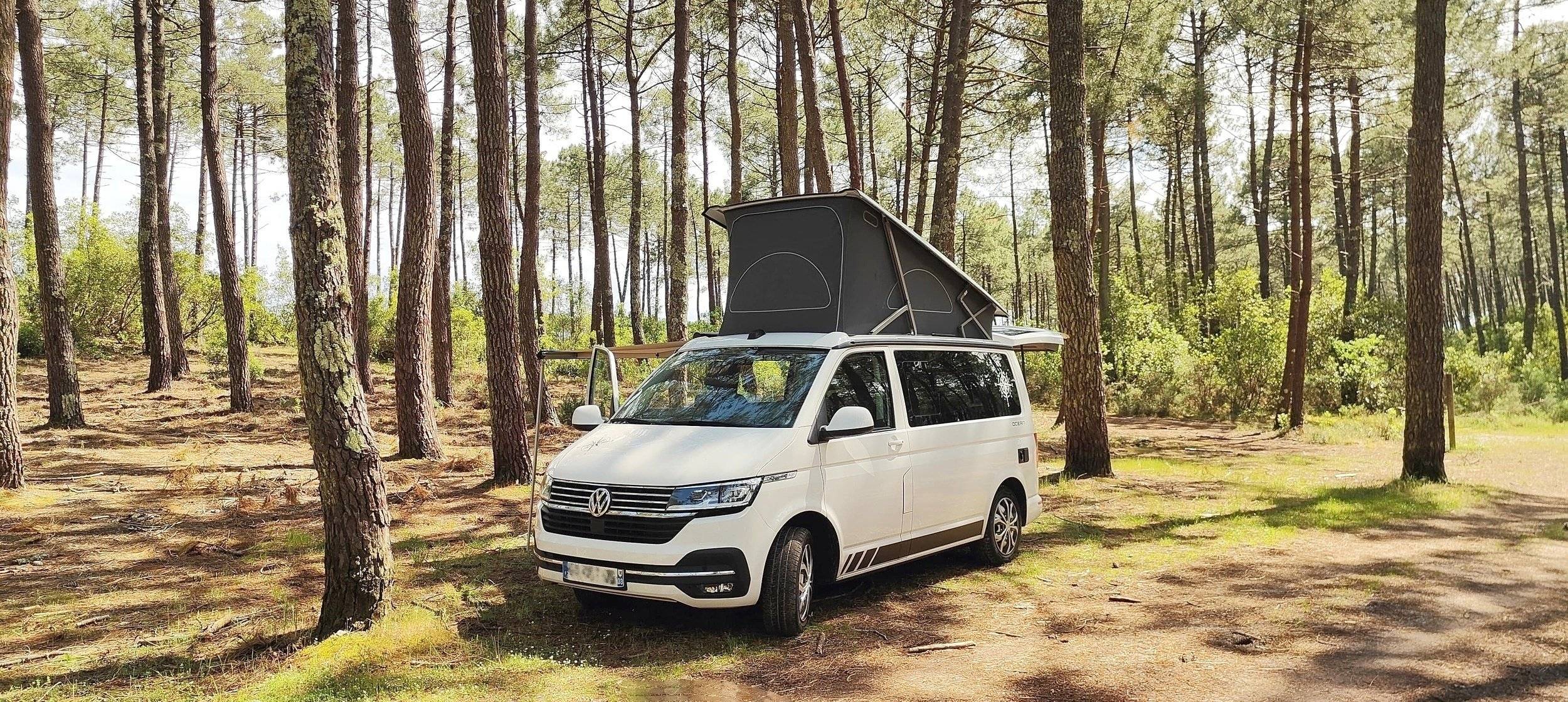 Vista del vehicle angle davanter Volkswagen T6 California OCEAN - Yescapa