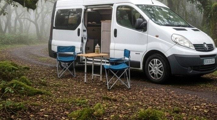 Vista frontale a ¾ Renault Trafic 2,0 l 115 dCi - Yescapa