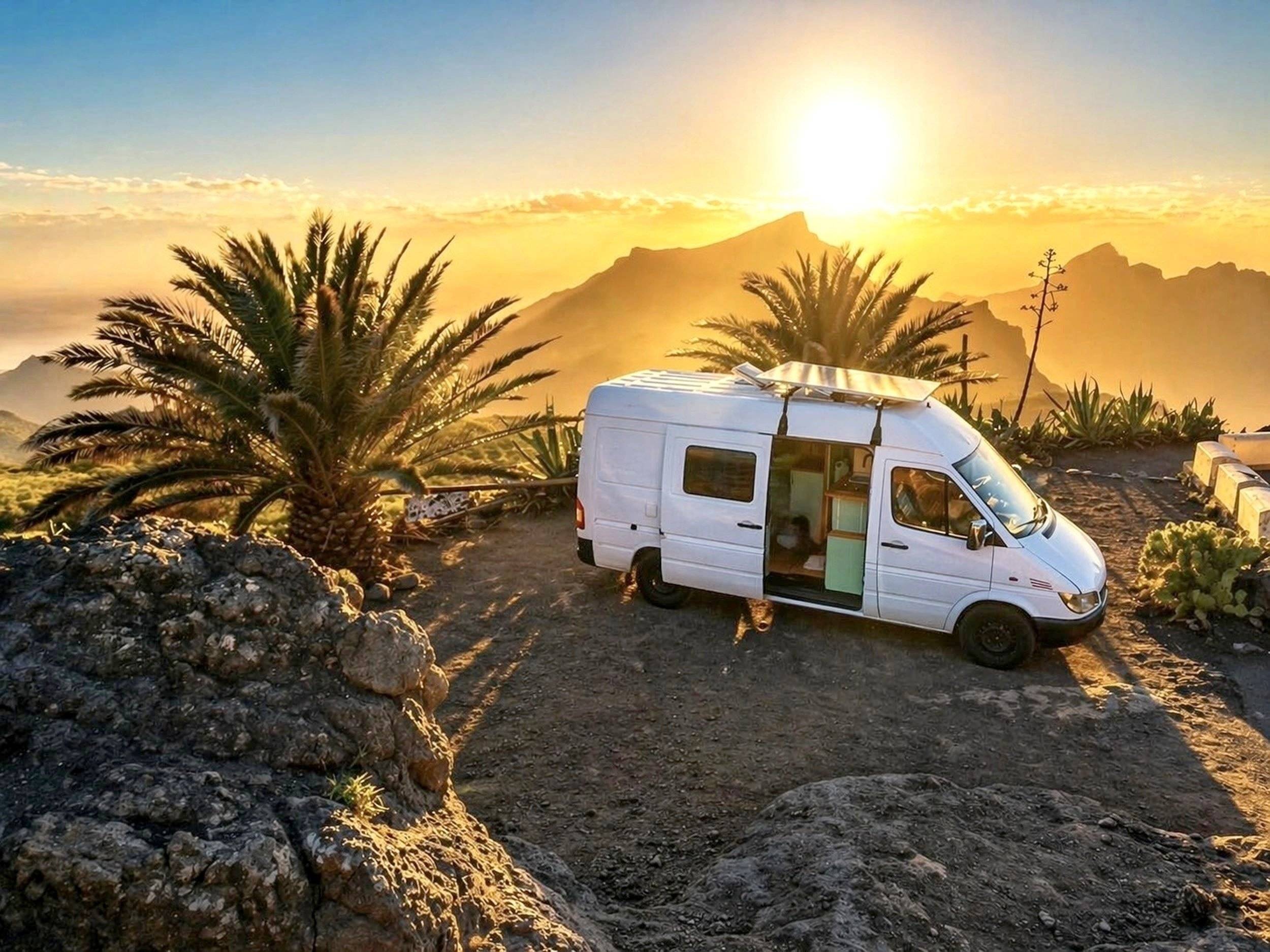 Vue avant de 3/4 Mercedes Sprinter 2,2 l CDI 150 ch. - Yescapa