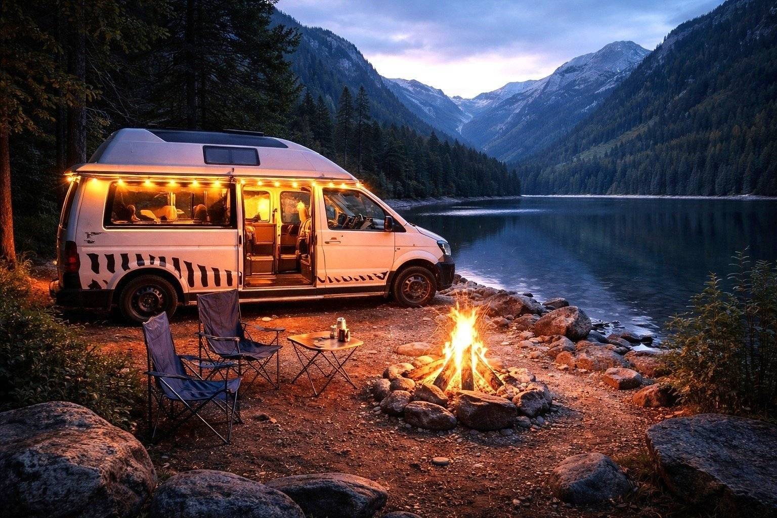 Vista frontale a ¾ Volkswagen Volkswagen T6 4 motion 110 cv - Yescapa