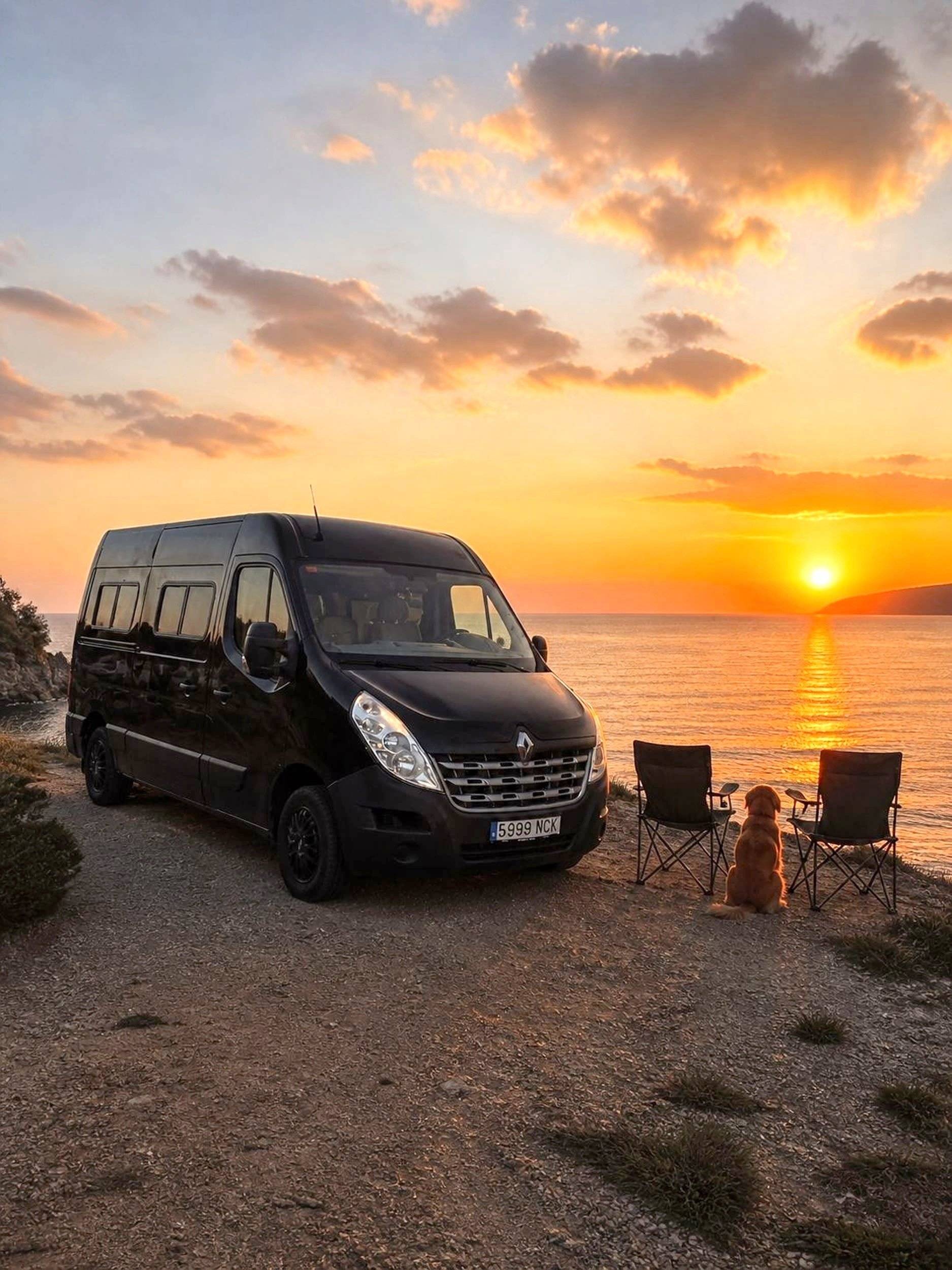 Vista frontale a ¾ Renault Master 3,0 l. dCi 140 ch. - Yescapa