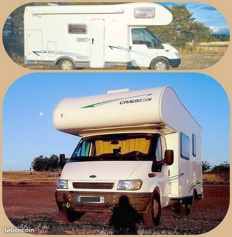 Vue avant de 3/4 Ford Chausson 720 - Yescapa
